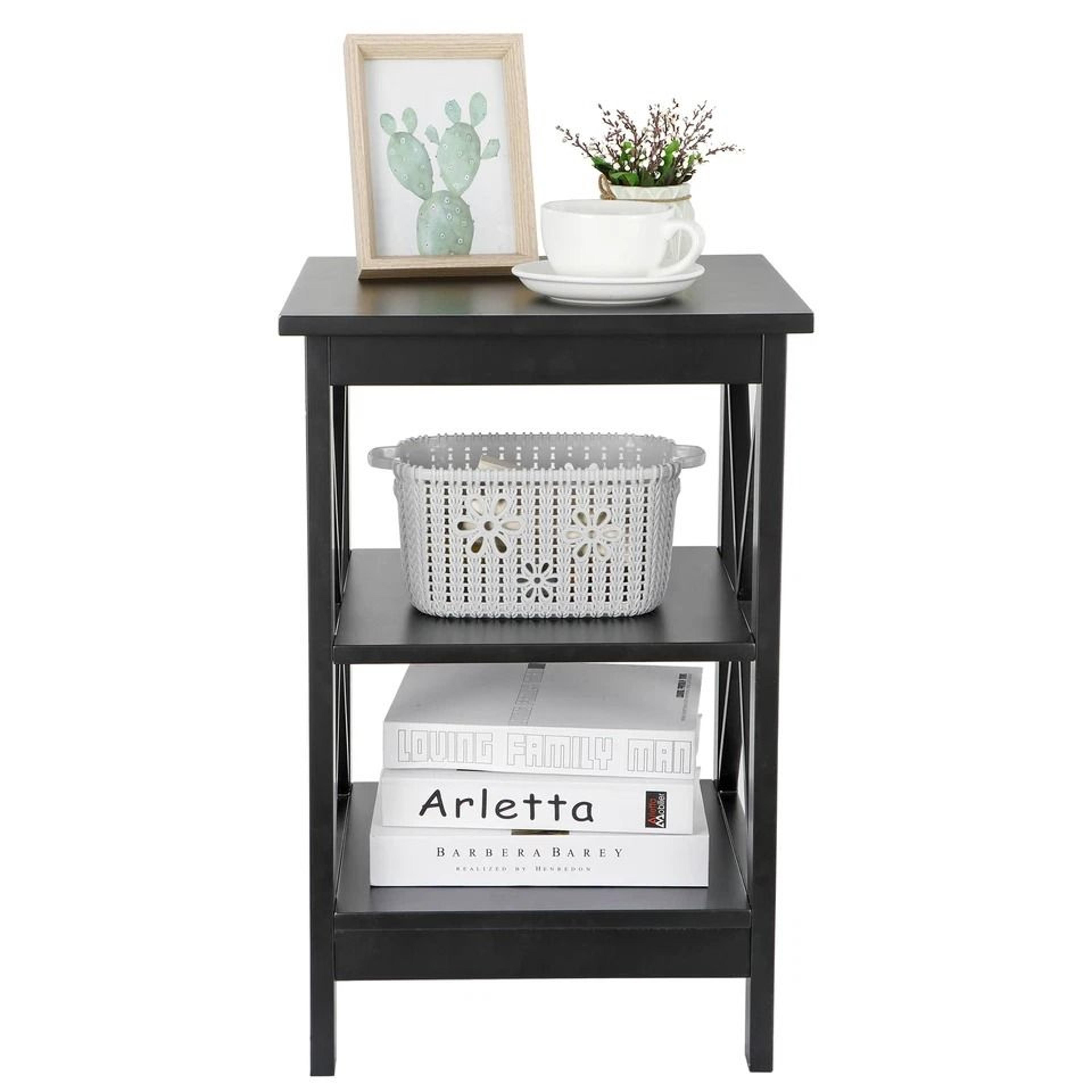 Tier End Table Stand For Sofa Bed SpaceSaving Bedroom Living Room Storage Compact MDF Side Table Fo 5