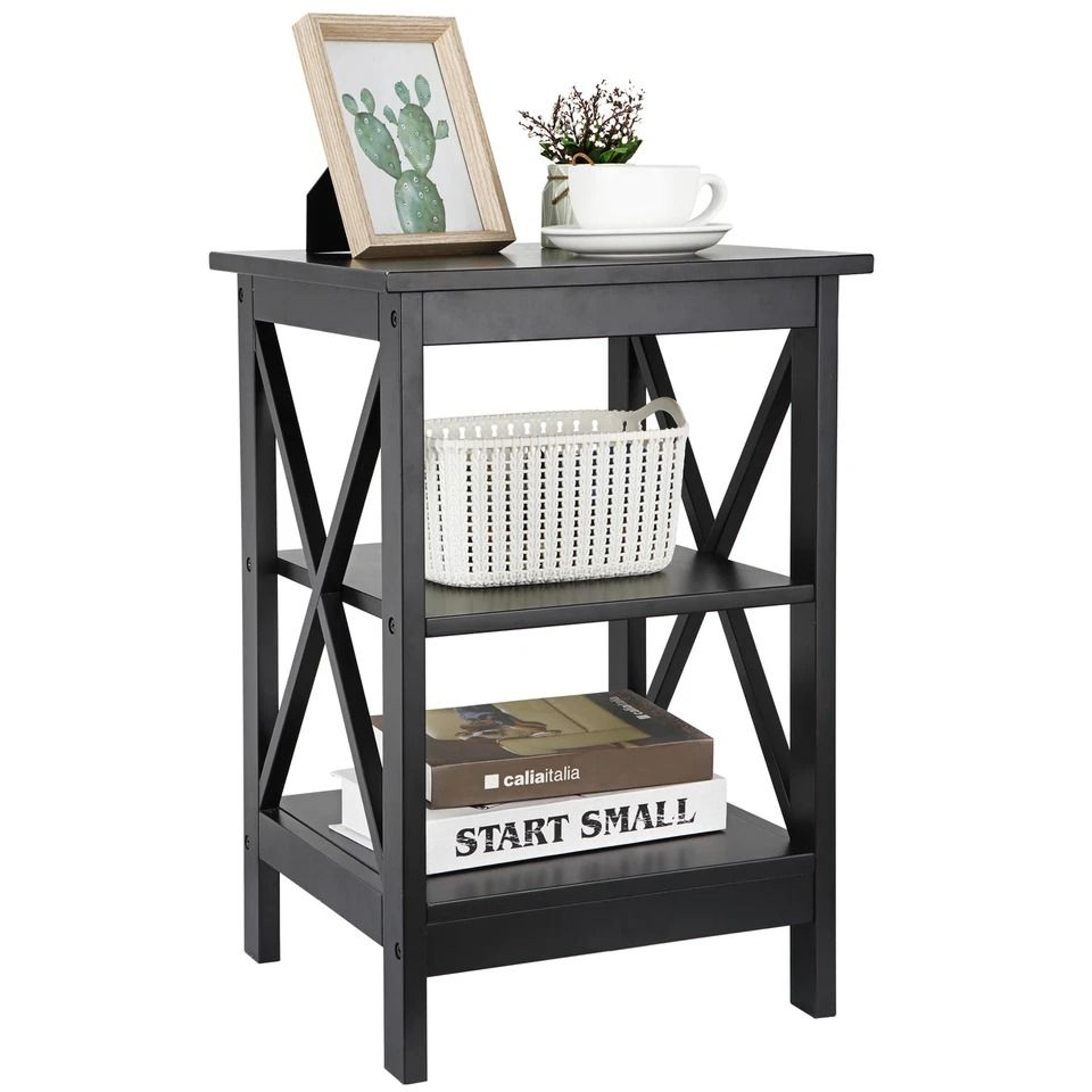 Tier End Table Stand For Sofa Bed SpaceSaving Bedroom Living Room Storage Compact MDF Side Table Fo 6