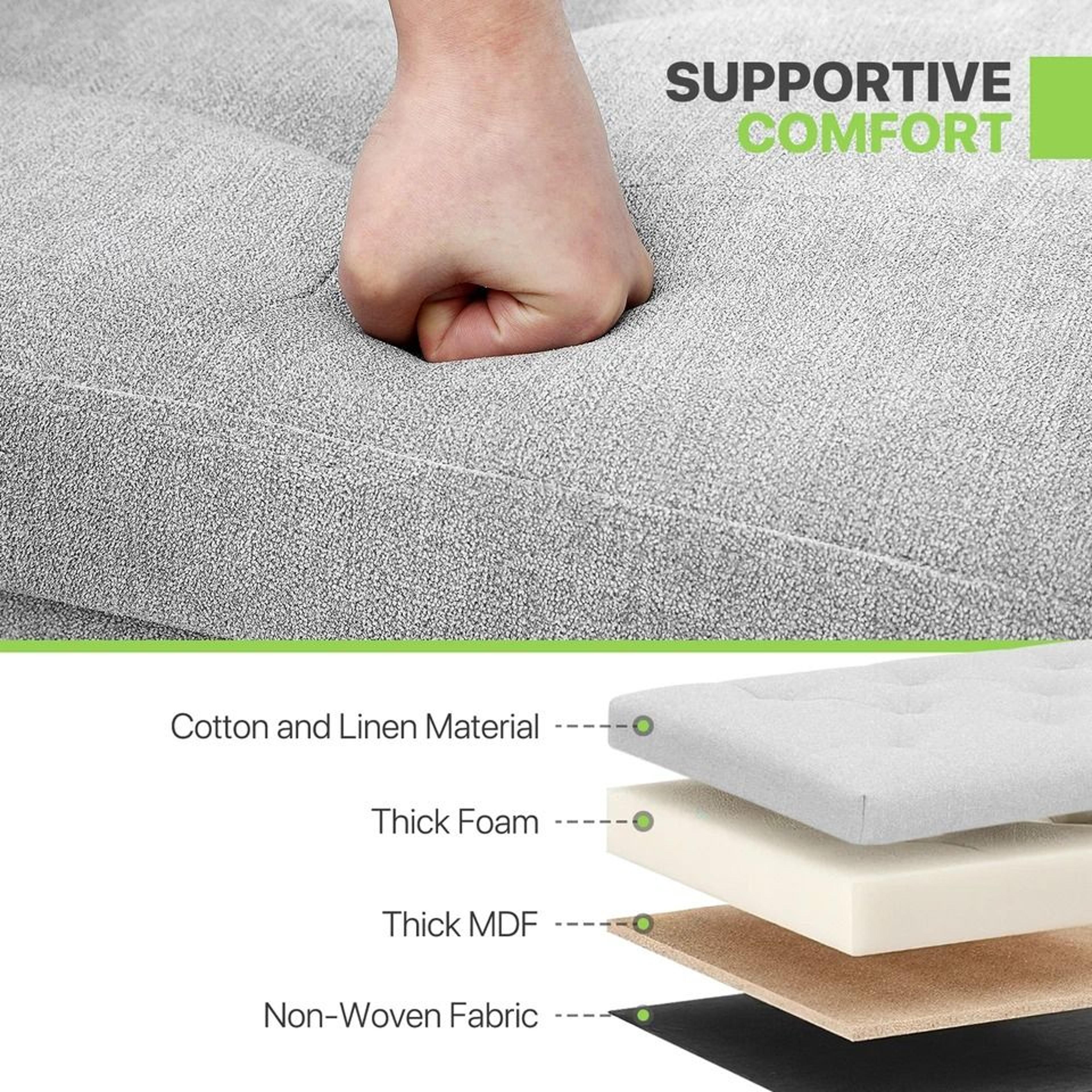 Foldable Storage Ottoman Light Gray Foot Stool Bench With Chest Flipping Lid For Extra Seating 5