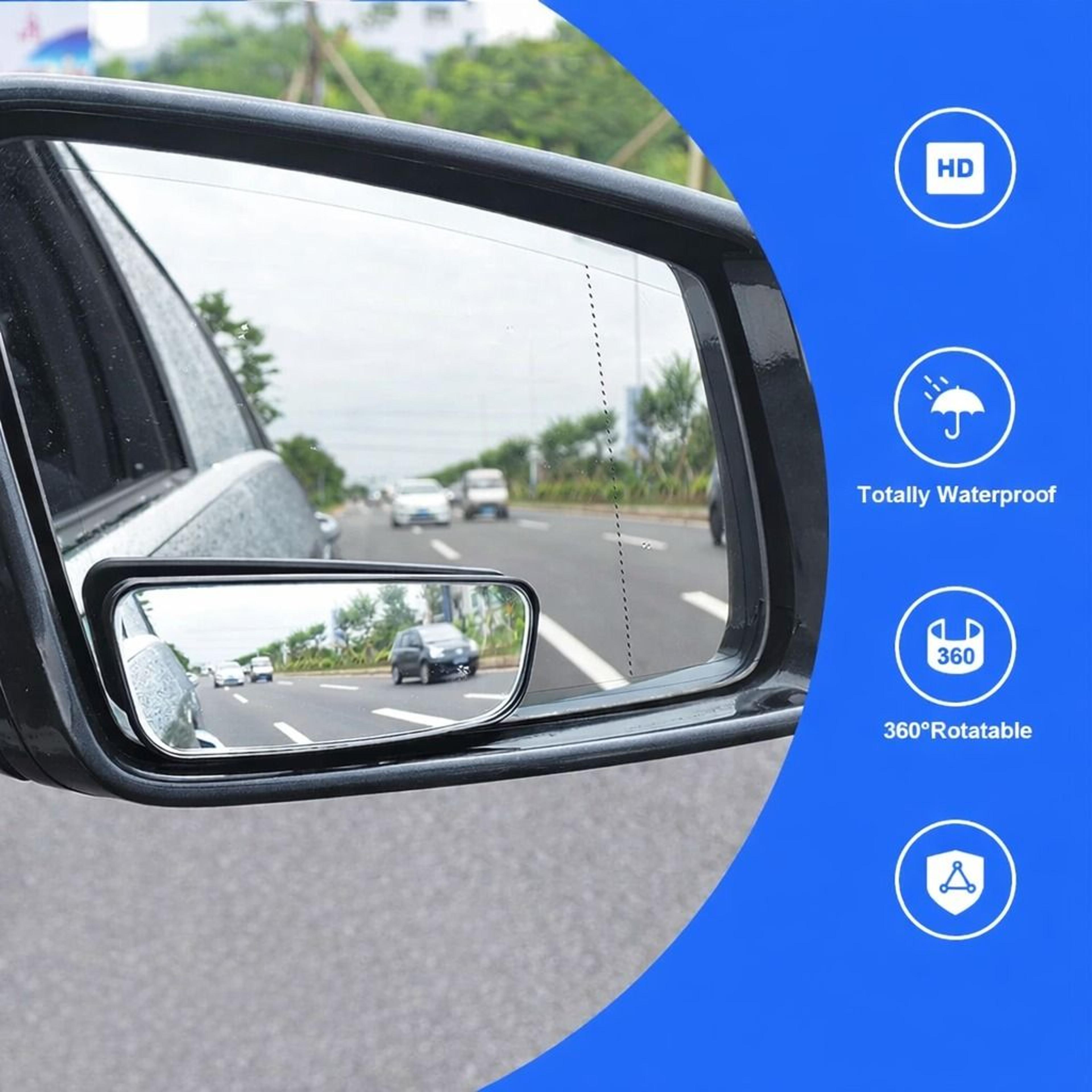 stick on rear view mirror for car, truck, suv – auxiliary blind spot mirror, wide angle, hd plating