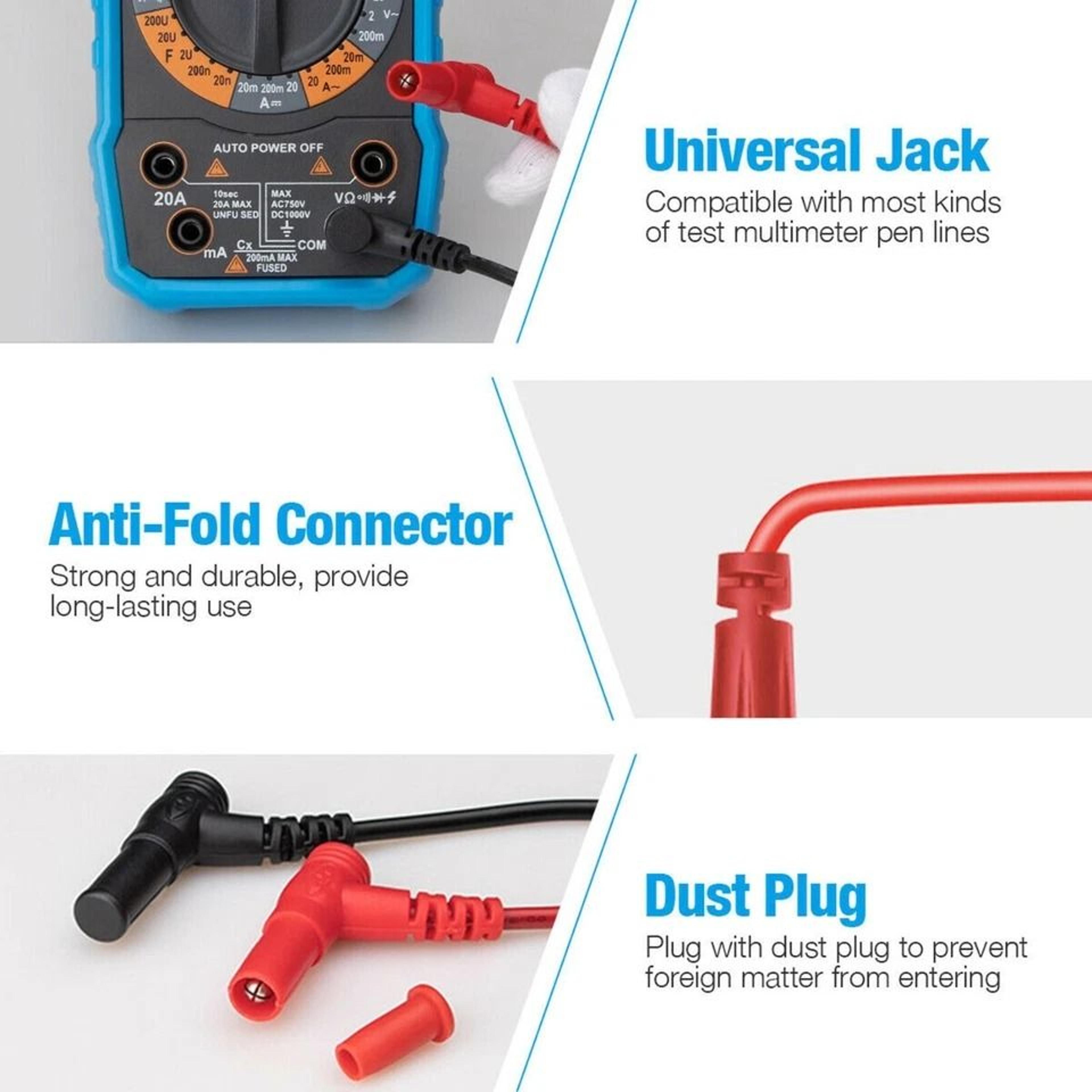 Ultra Fine Needle Multimeter Test Lead Precision Probes For Digital Voltmeter Red And Black Cable F 2