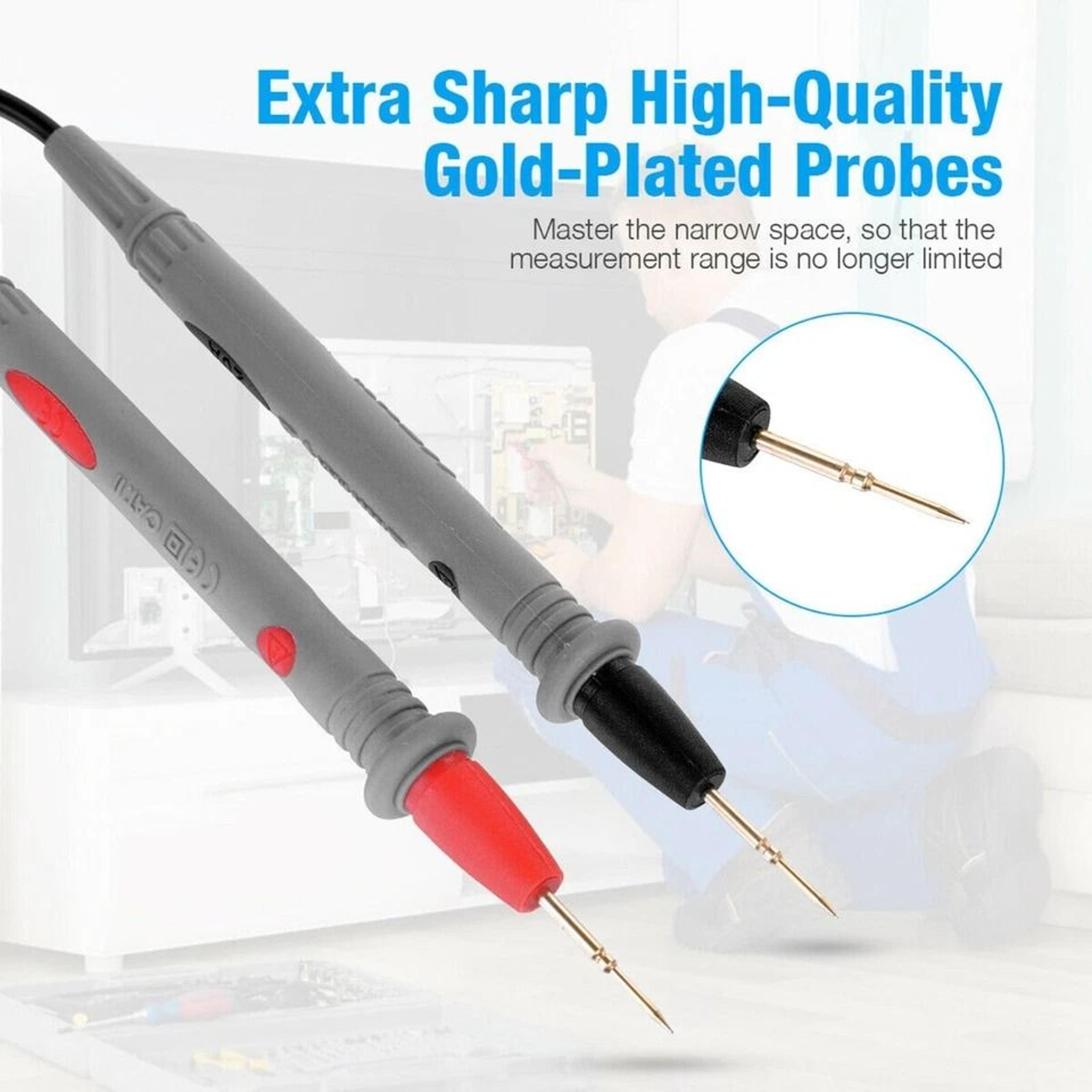 Ultra Fine Needle Multimeter Test Lead Precision Probes For Digital Voltmeter Red And Black Cable F 3