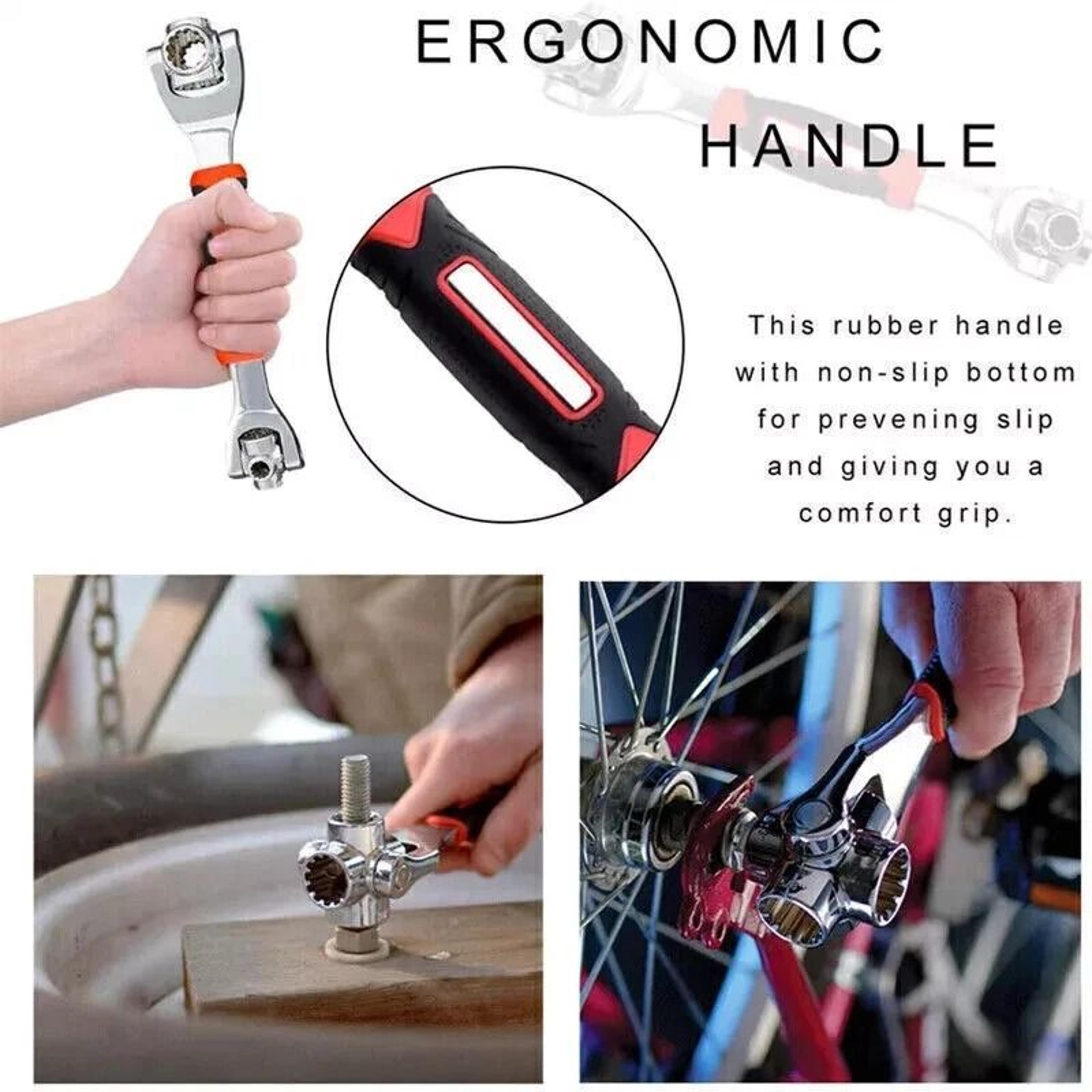 MultiFunction Universal Wrench Adjustable Tiger Spanners Chrome Vanadium Rotation Tool For Nuts 4