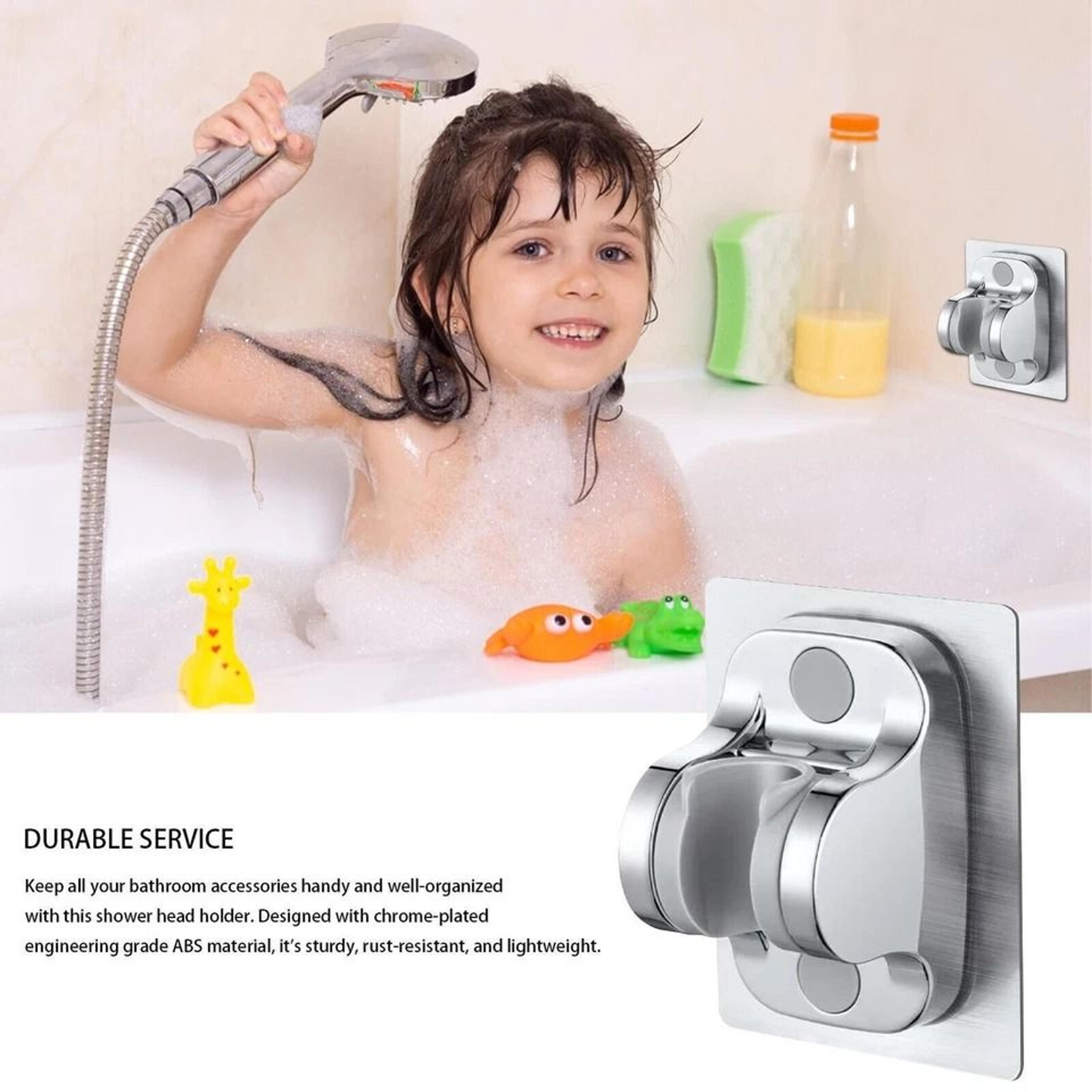 Adjustable Wall Mount Shower Bracket Self Adhesive Handheld Shower Head Holder No Drill Shower Moun 6