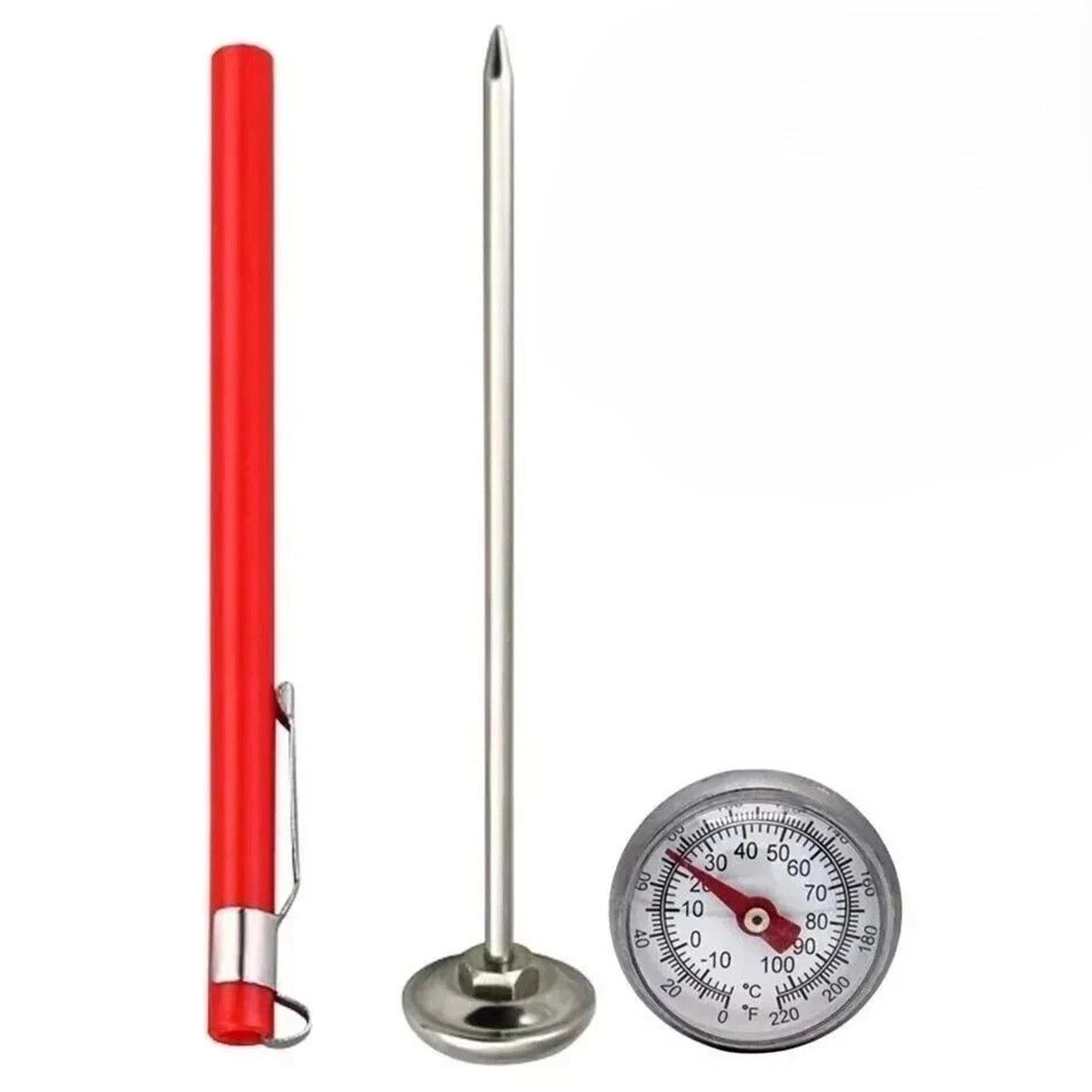 meat bbq thermometer gauge for food cooking, stainless steel pocket probe instant read tool