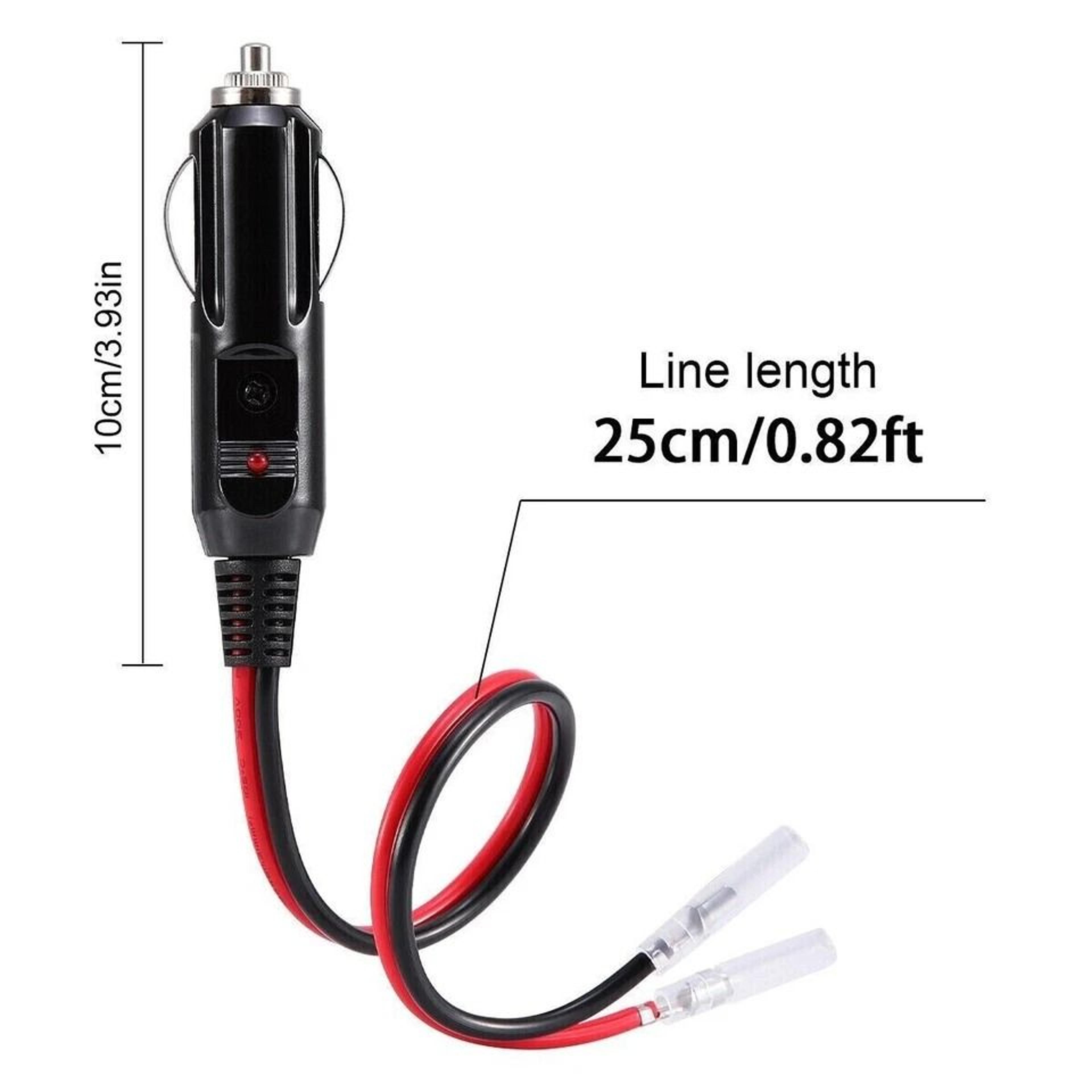 Cigarette Lighter Socket Plug Used Male Car Connector Cable Leads 6