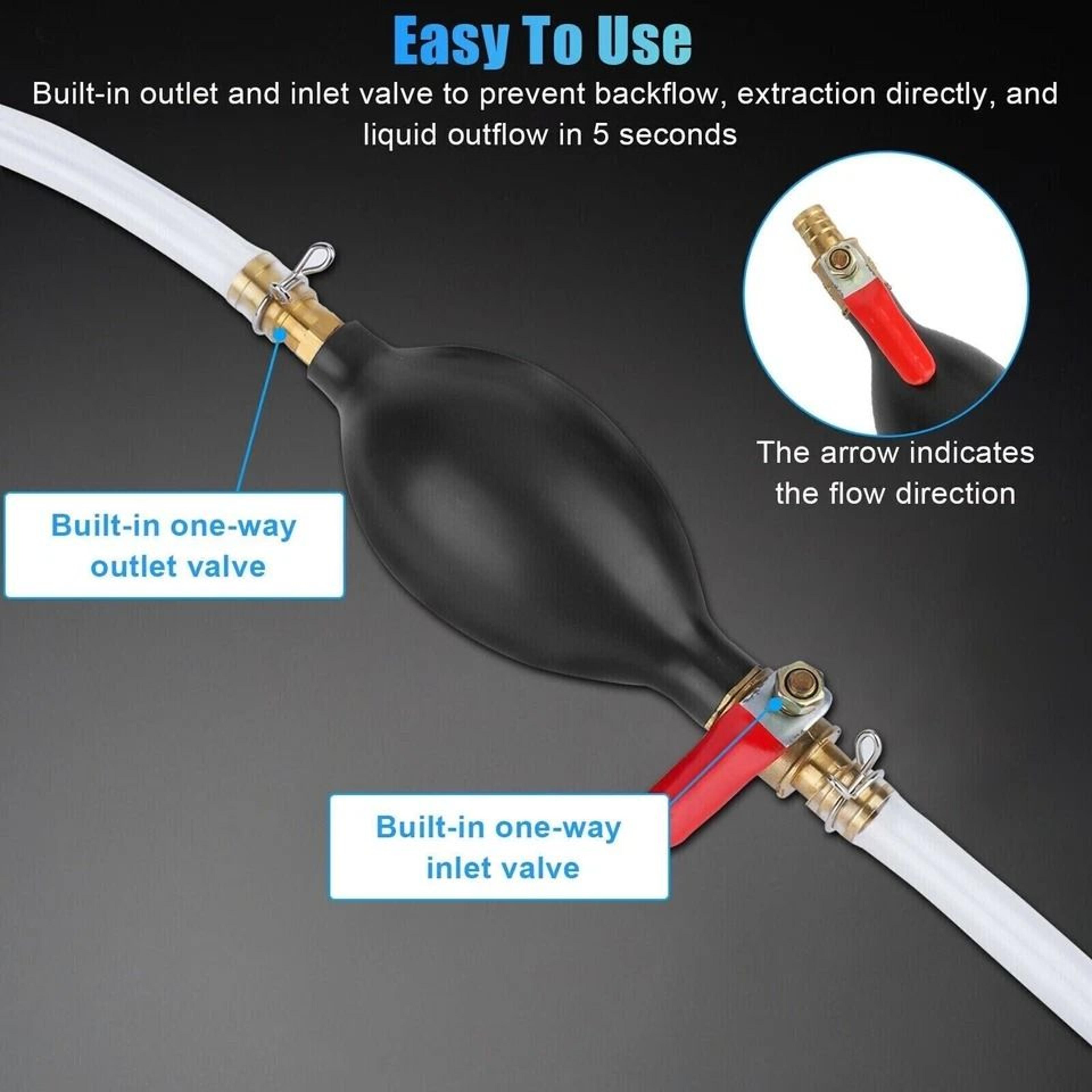 Hand Pump For Gasoline Diesel Oil Water Transfer Gas Transfer Siphon Pump Siphon Hose For Mowers La