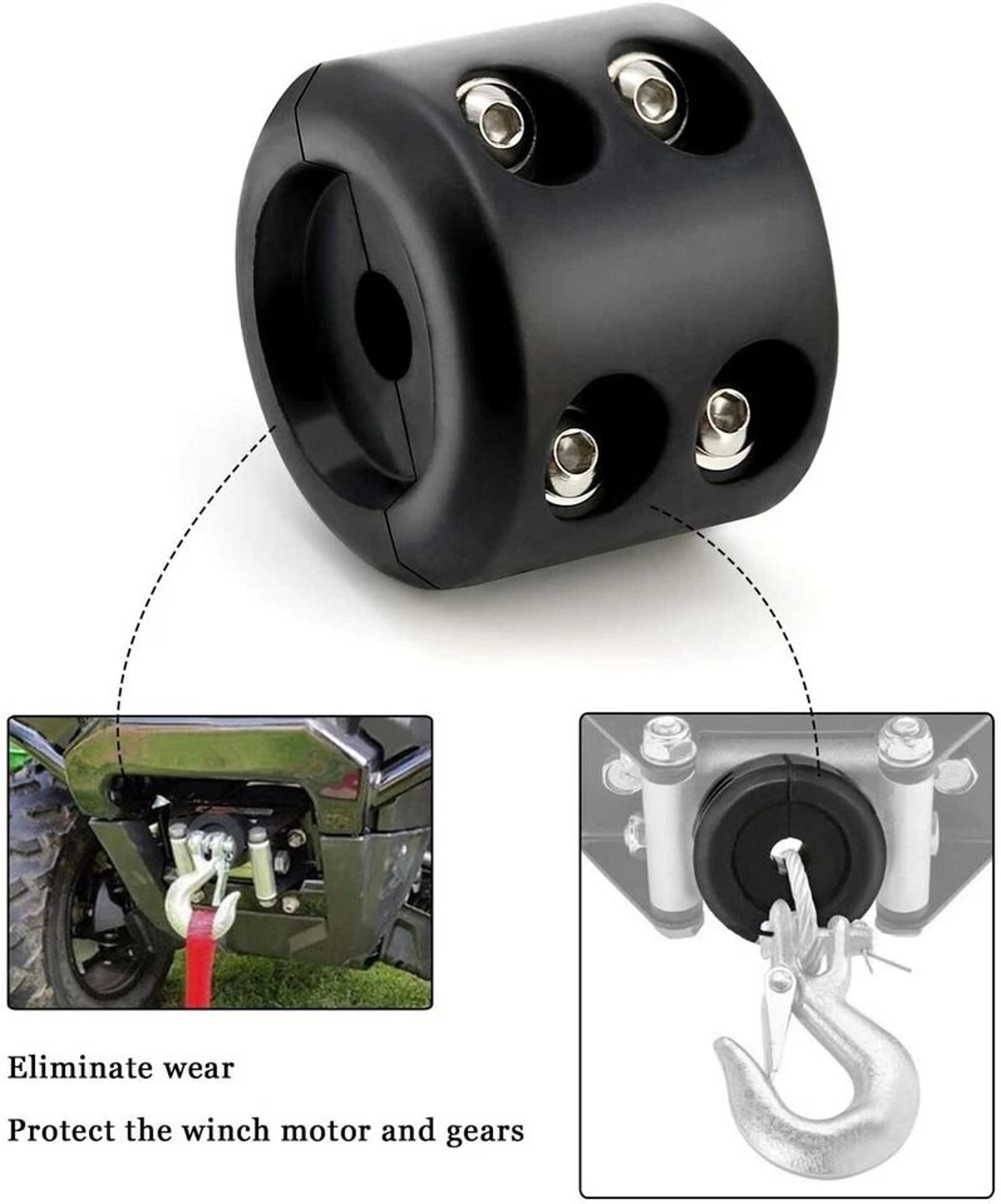 Heavy Duty ATV UTV Winch Stopper Waterproof Rubber Rope Hook Protector Compatible With Synthetic 5