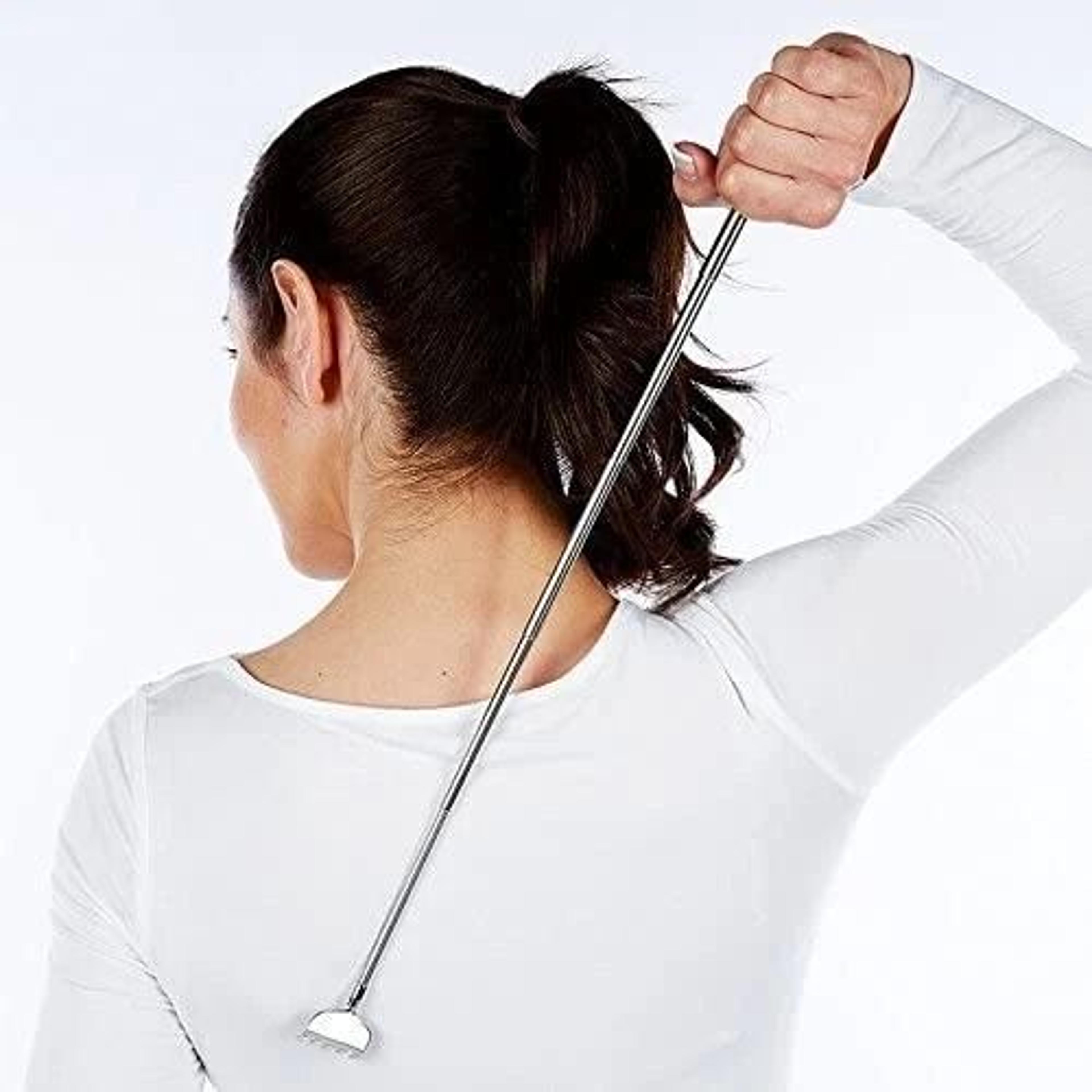portable telescopic back scratcher, stainless steel extendable claw massager, handy metal scratch tool