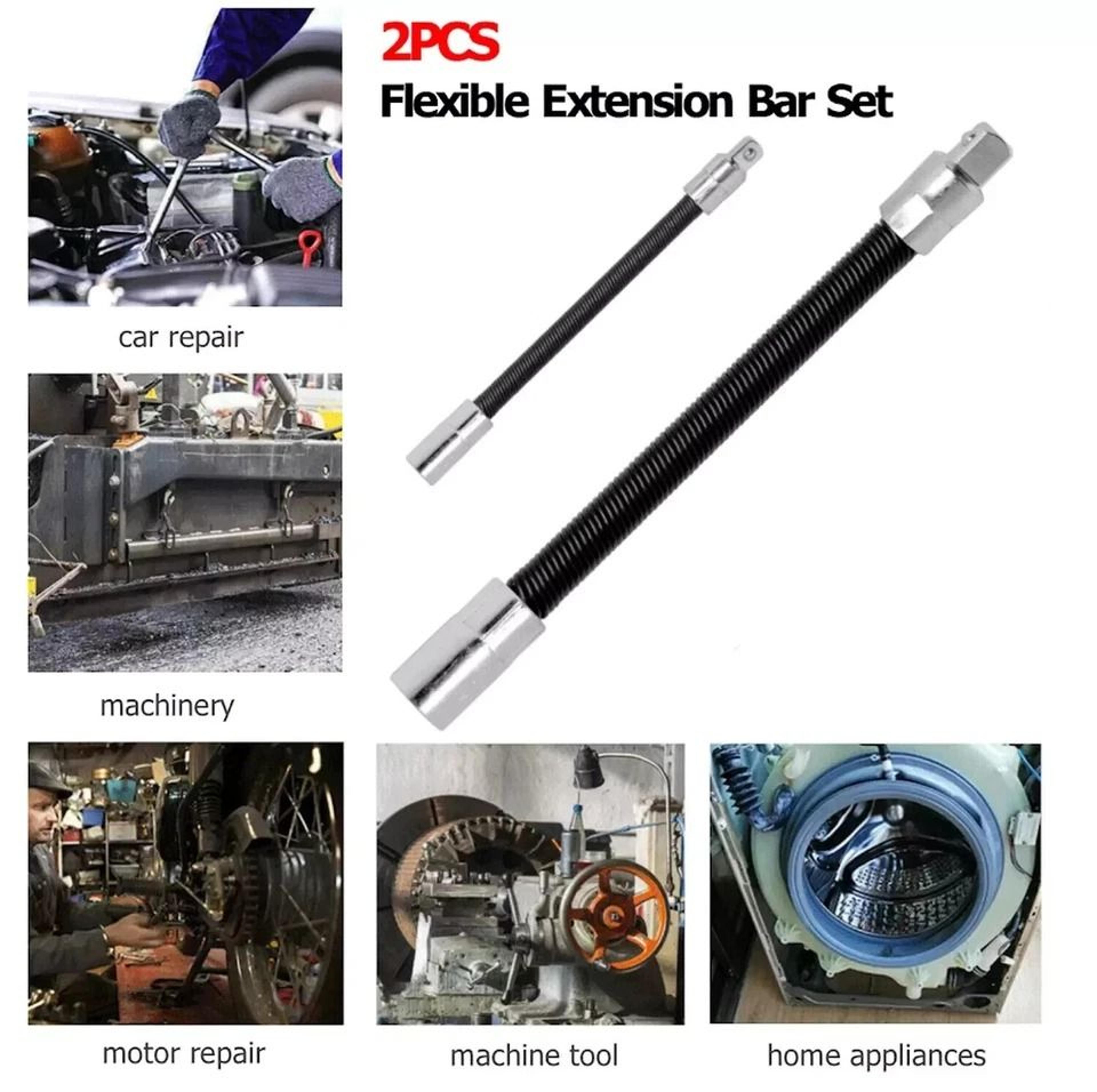 Drive Long Set Flexible Extension Socket Bar Wrench ChromeVanadium Flex Bars Durable Auto Repair To 3