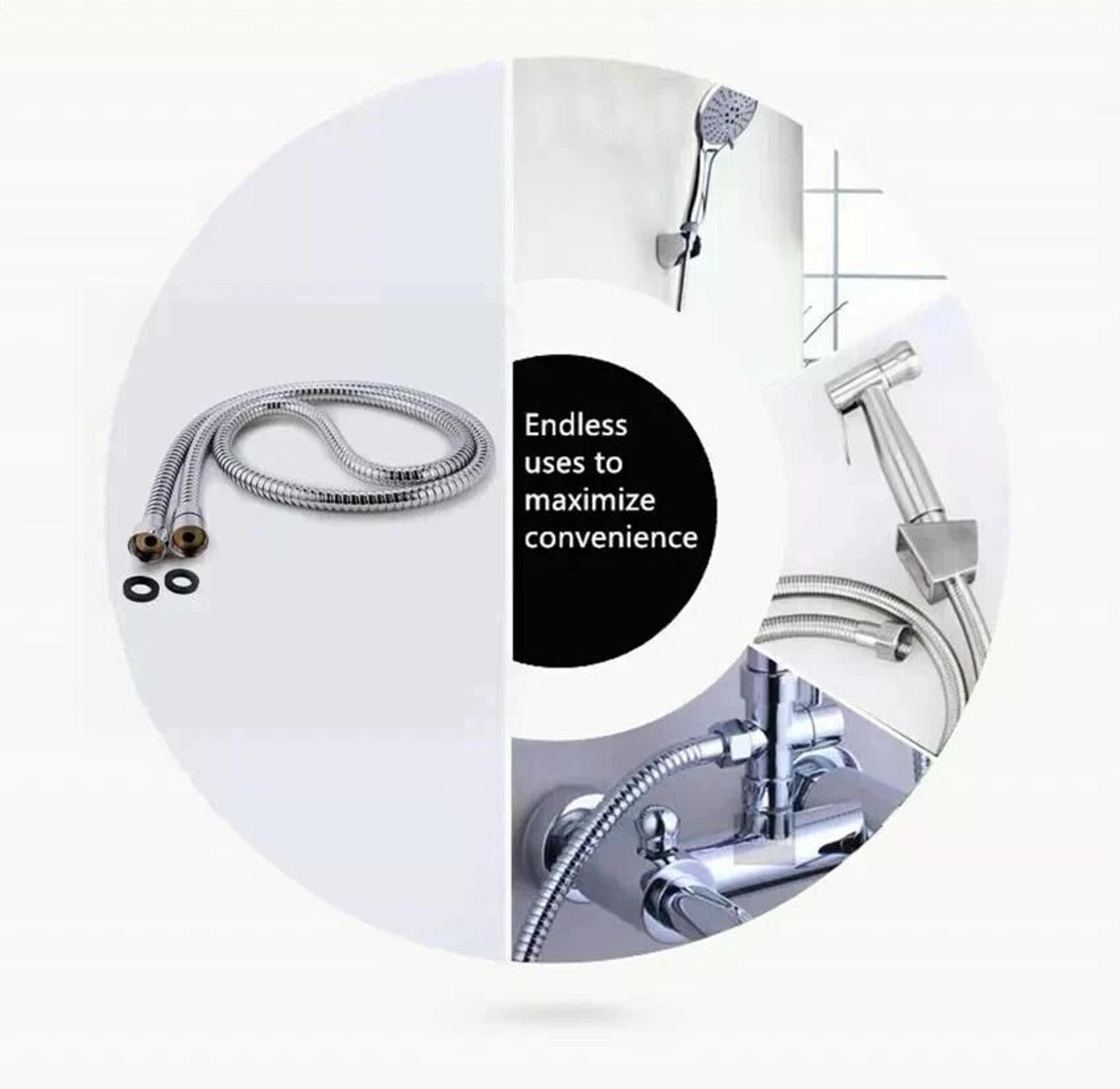 Stainless Steel Replacement Hand Shower Hose For RV Home Flexible NonKink Easy Installation Univers 3