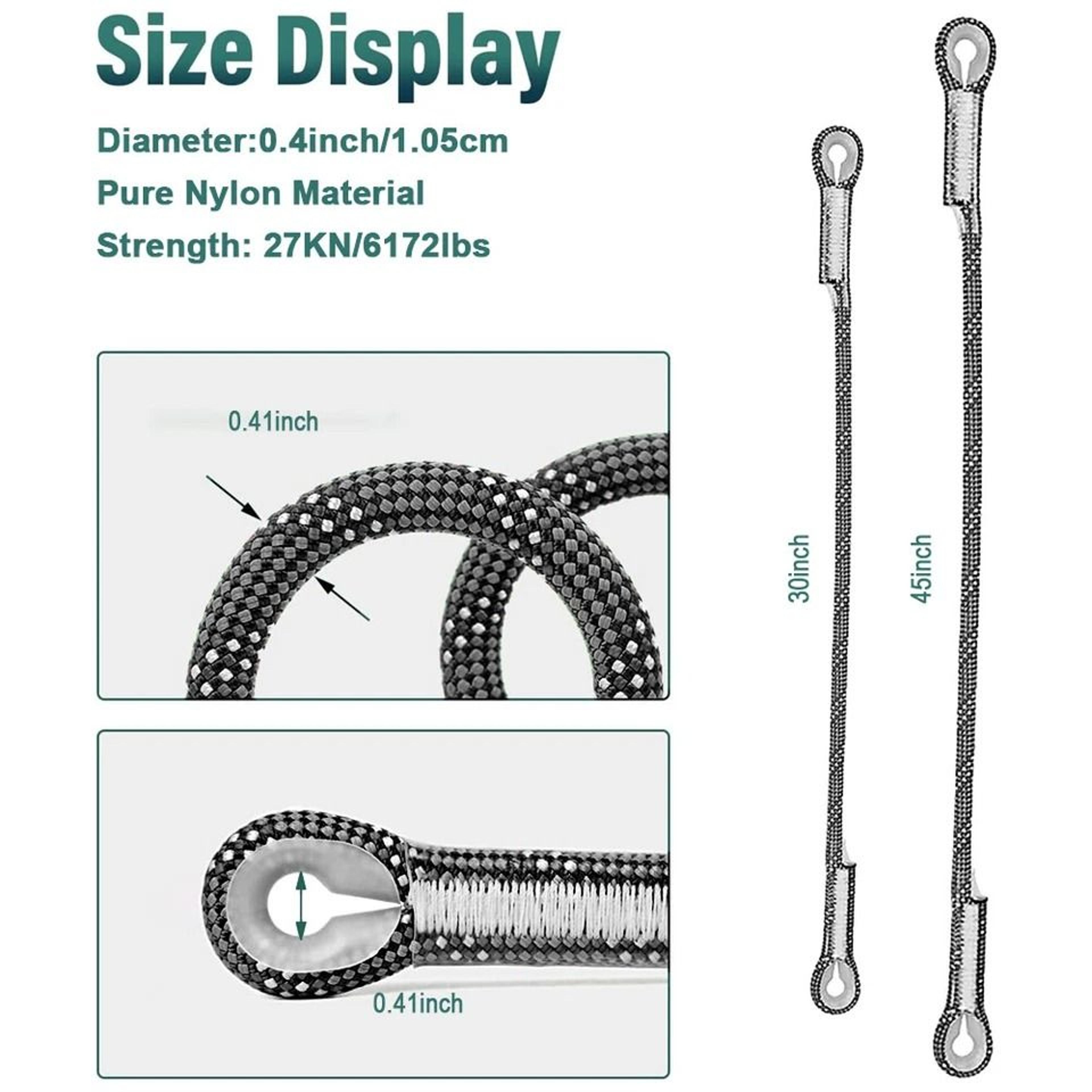 High Strength Prusik Cord PreSewn Loop For Climbing Arborist Rope Mountaineering Strength For Rescu 3