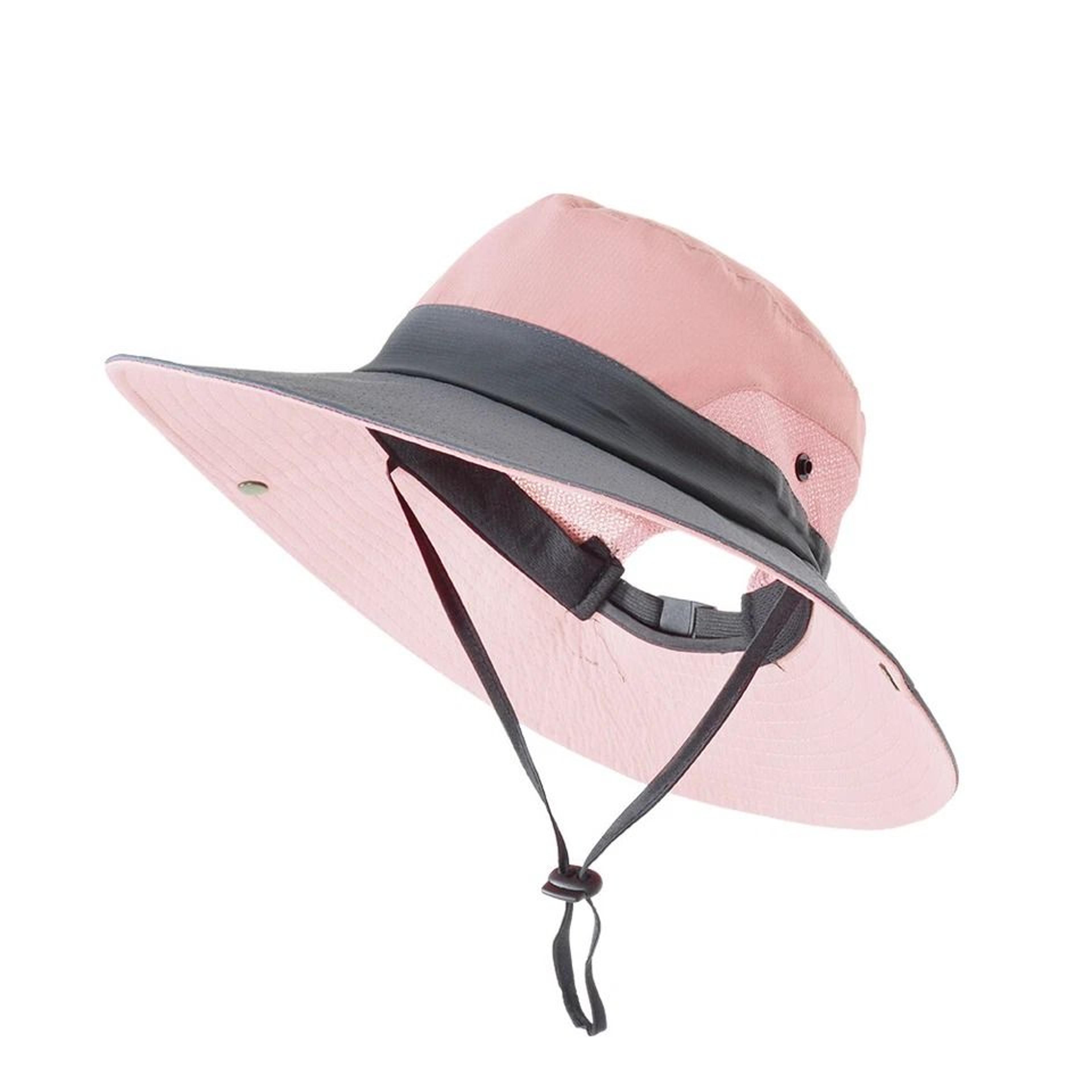 boonie bucket women's summer sun hat, wide brim travel cap, ponytail friendly, uv protection for fishing, hiking