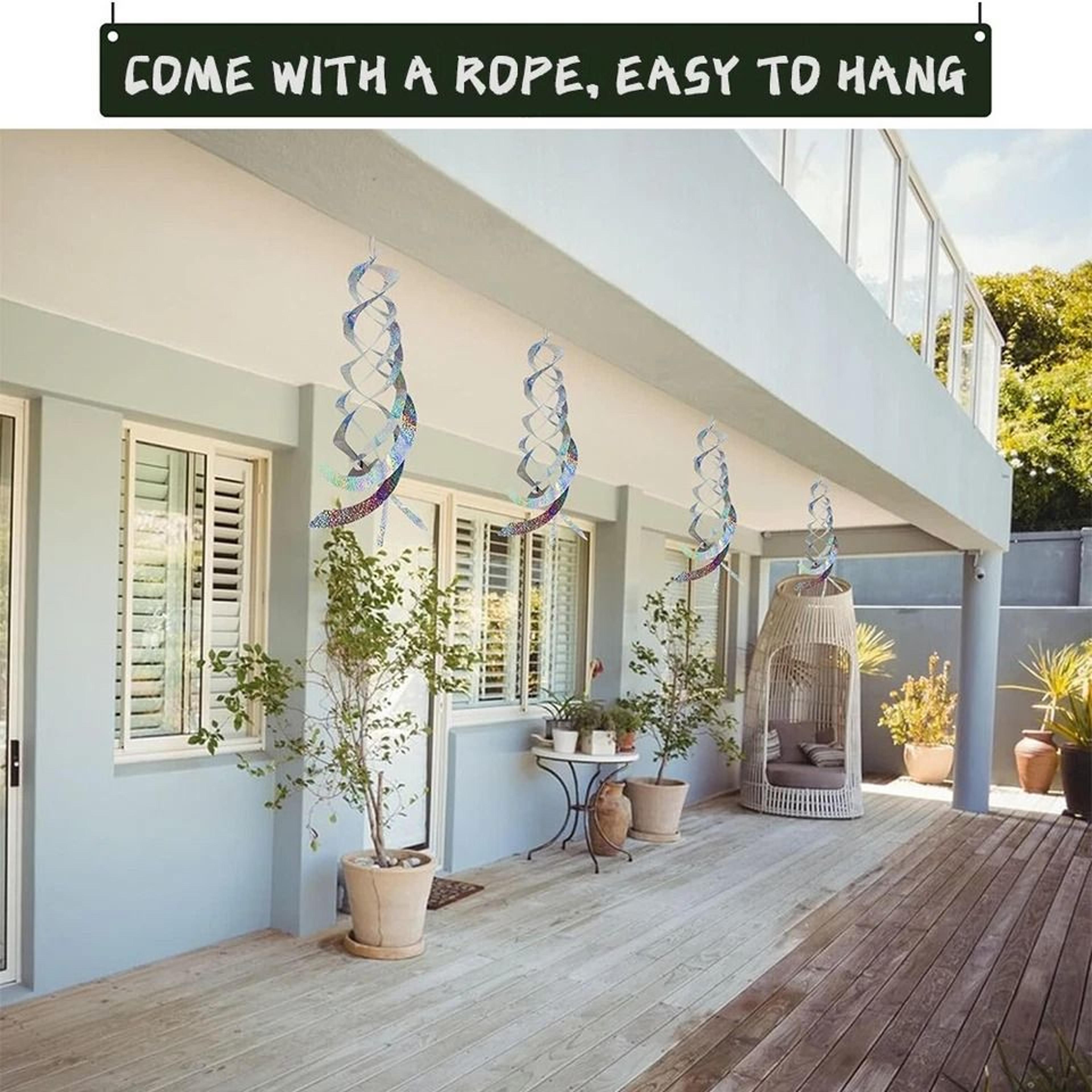 Hanging Reflective Birds Scare Deterrent Bird Repellent Spiral Reflectors For Gardens Farms  Outdoo 8