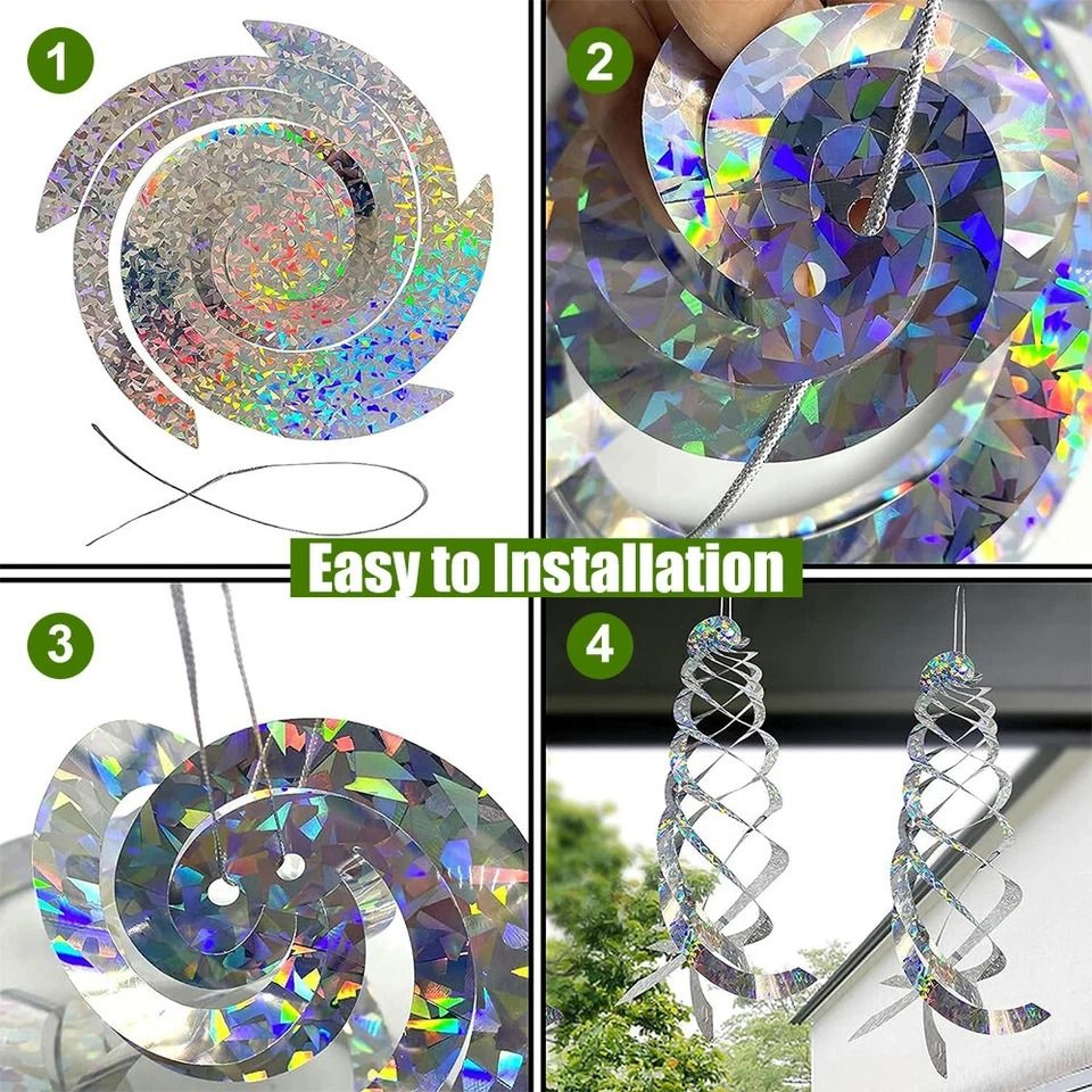 Reflective Bird Repellent Spiral Garden Hanging Deterrent For Woodpeckers And Birds Protect Lawn 8