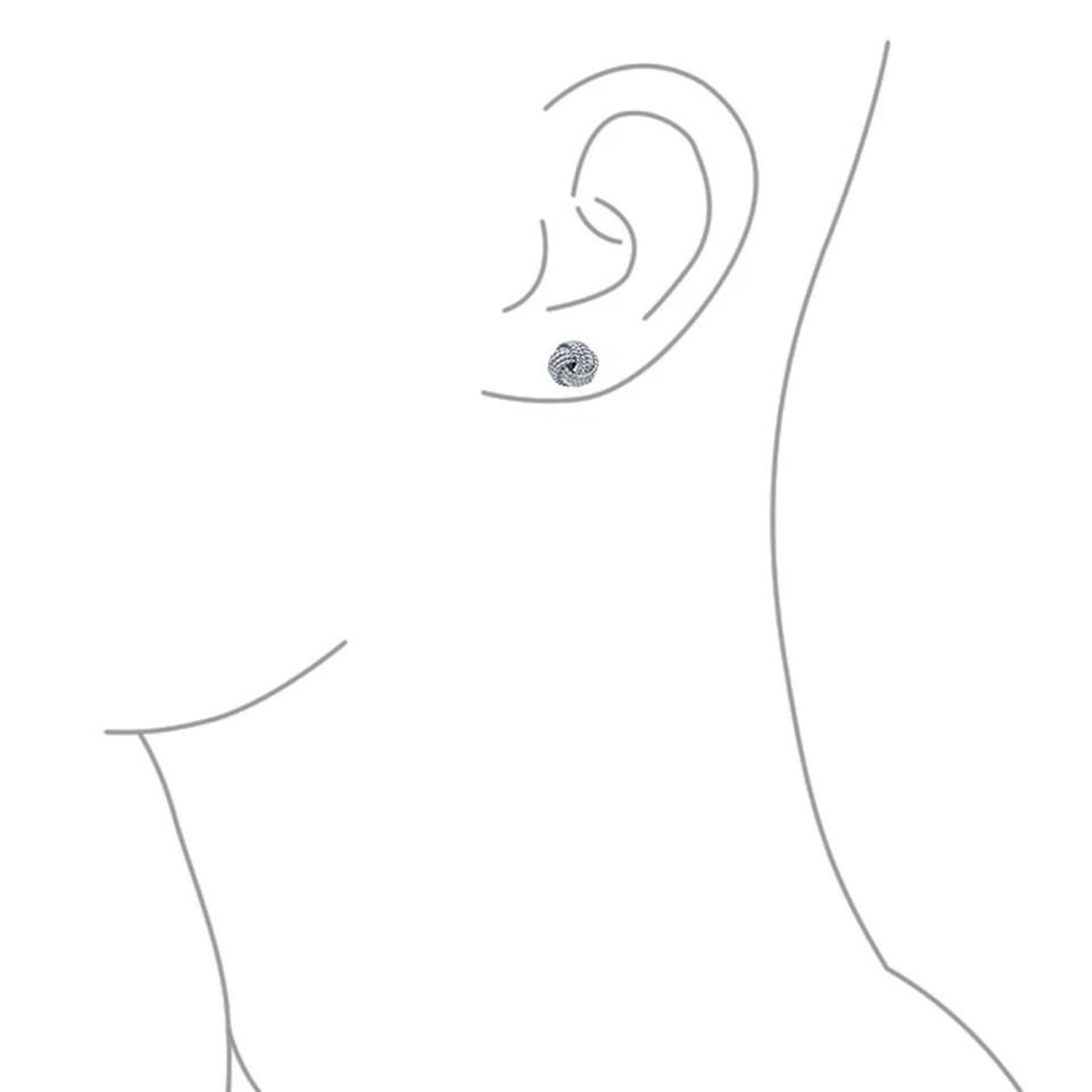 Sterling Silver Love Knot Diamond Cut Stud Earrings For Women AntiTarnish Jewelry Ideal Gift For We 7