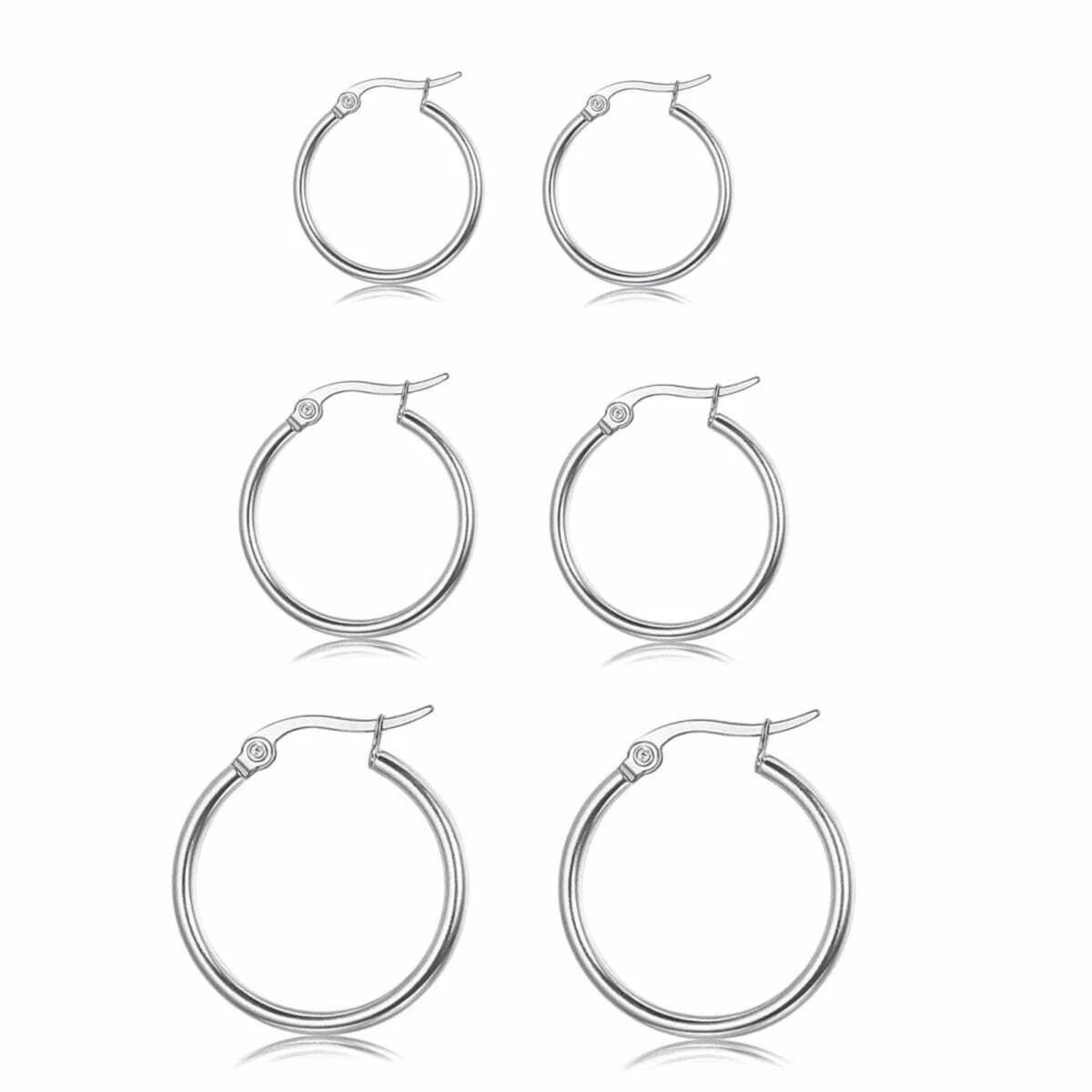sterling silver hoop earrings for women, elegant design, lead and nickel-free jewelry