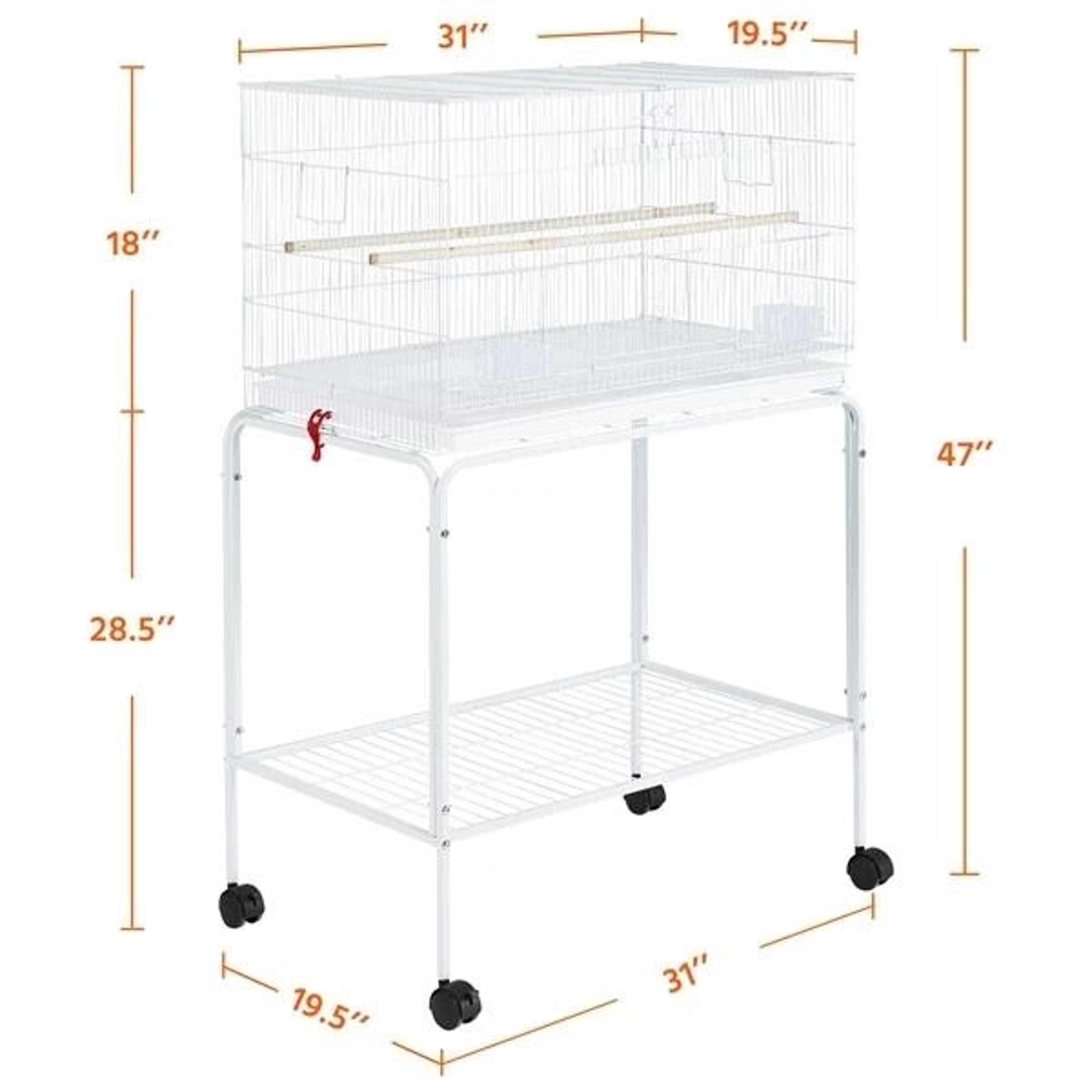 Cages For Parakeets Flight Bird Cage Lovebirds  Canaries Breeding Cage White Durable With Casters A 3