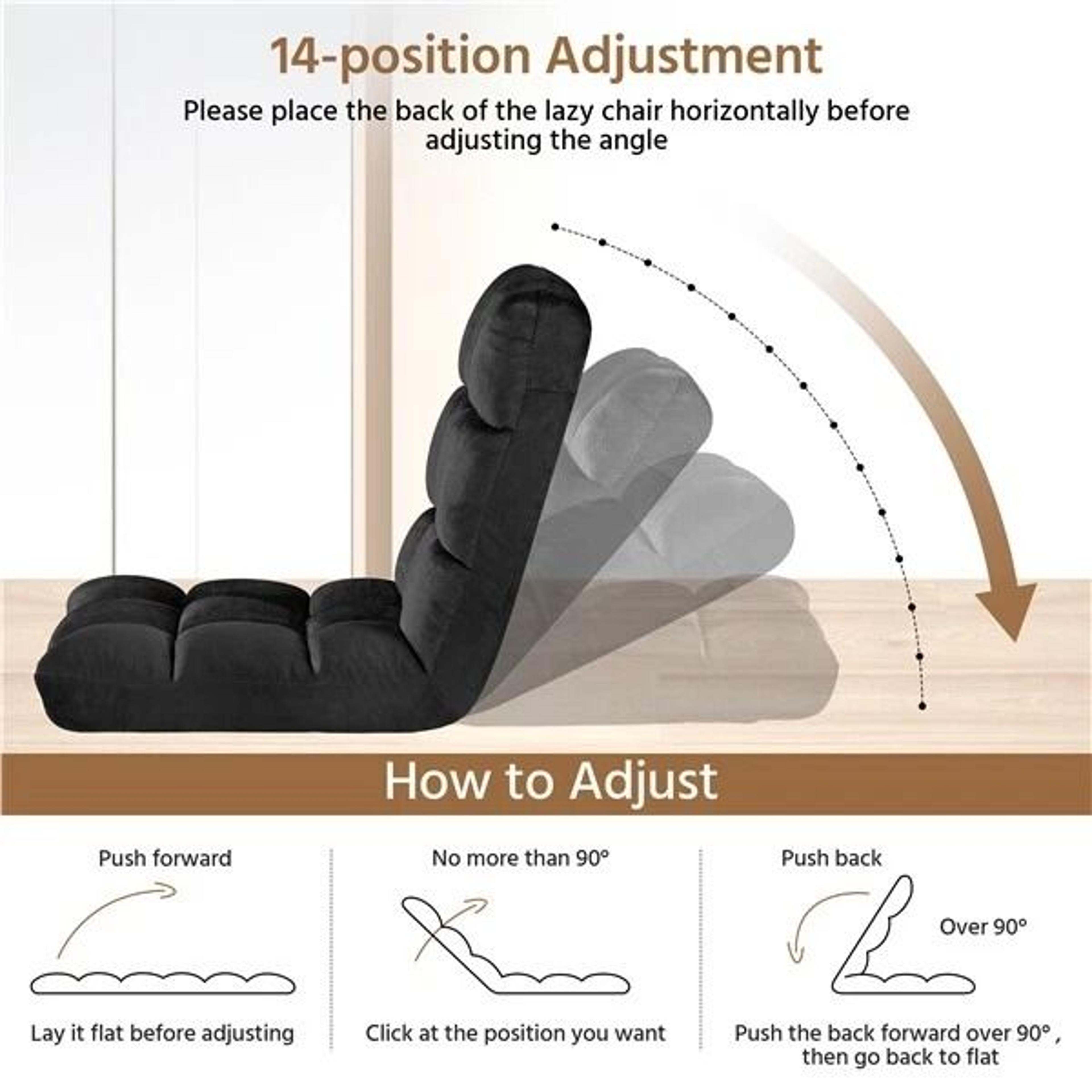Portable Folding Floor Chair With Adjustable Positions Padded Gaming Chair For Ultimate Comfort 6