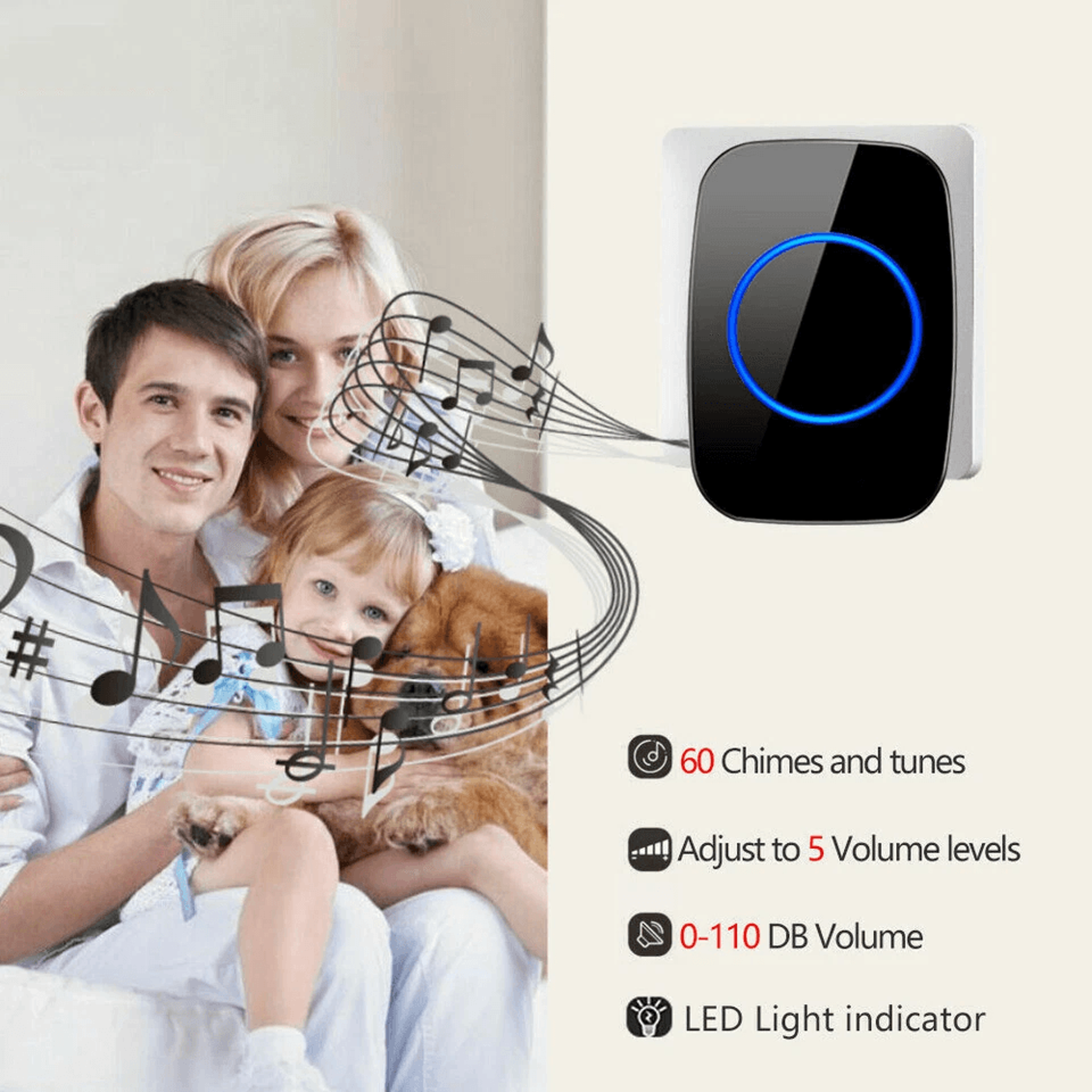 Wireless Waterproof Doorbell Chime With Adjustable Volume 10