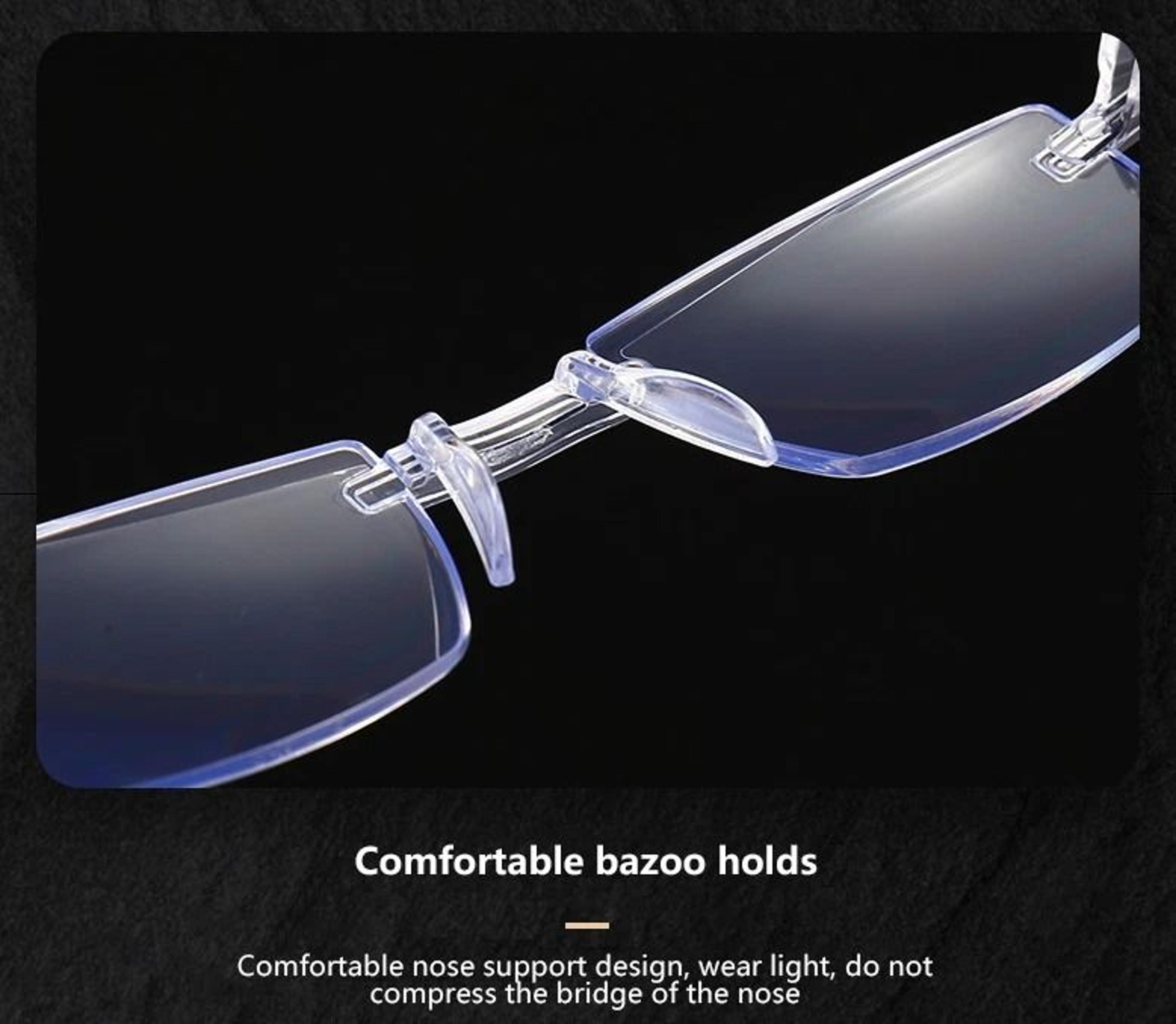 Mens Rimless Blue Light Blocking Reading Glasses Unisex Polycarbonate Lenses 14