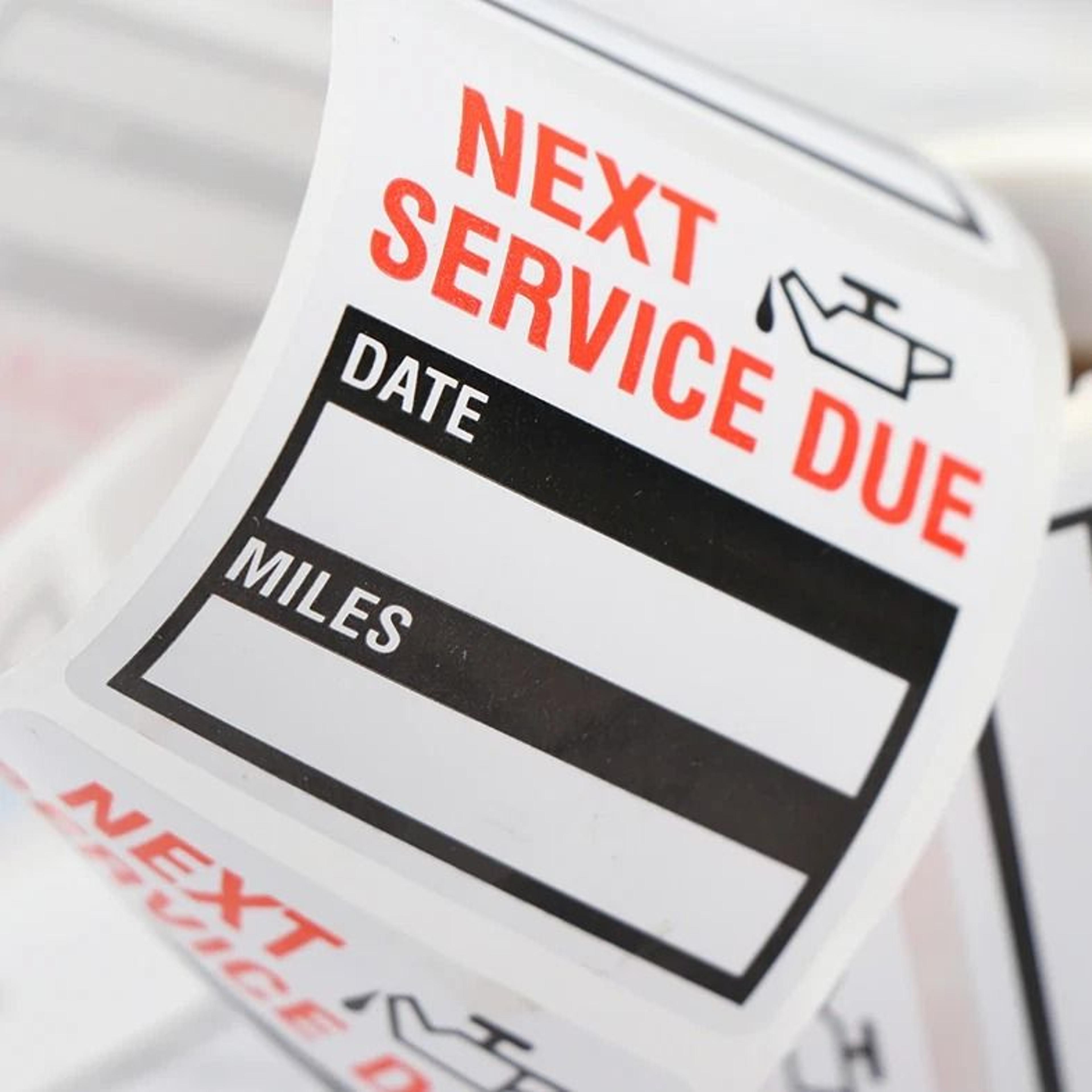 clear window oil change reminder stickers roll auto service reminder labels