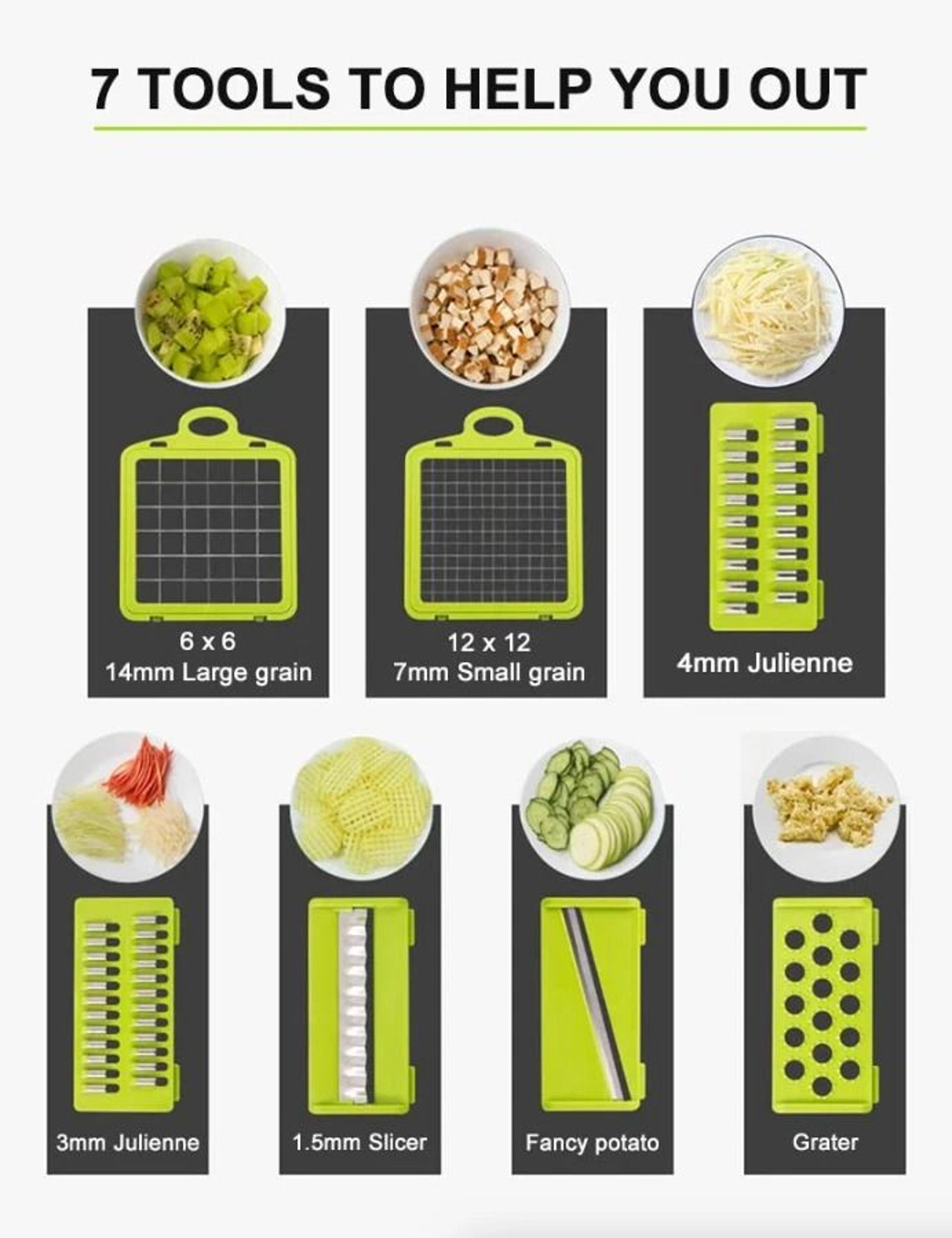 Vegetable Chopper And Vegetable Dicer Multi Blade Kitchen Prep Cutter 15