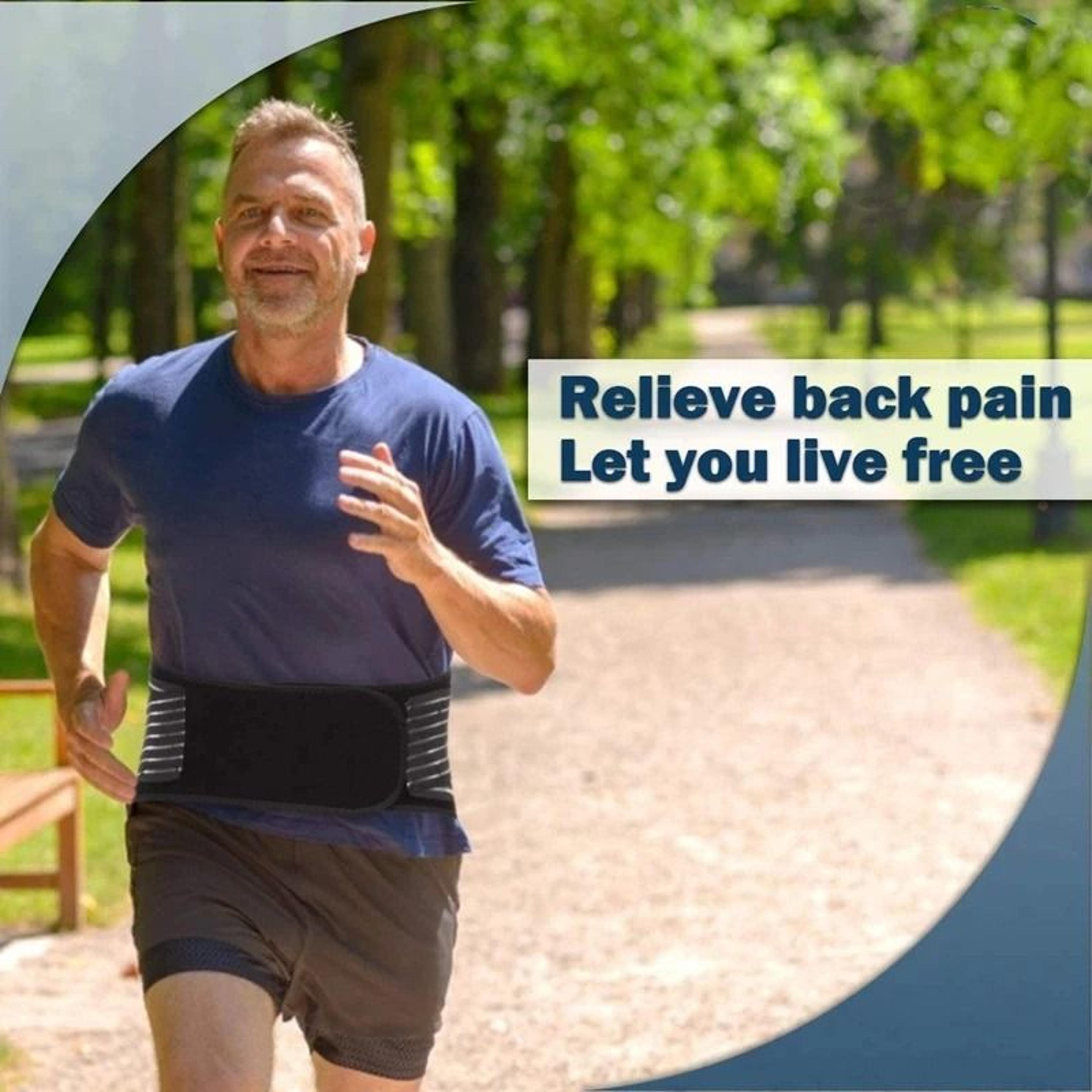 Premium Lower Back Support Brace For Lumbar Pain Relief Adjustable Waist Belt 12