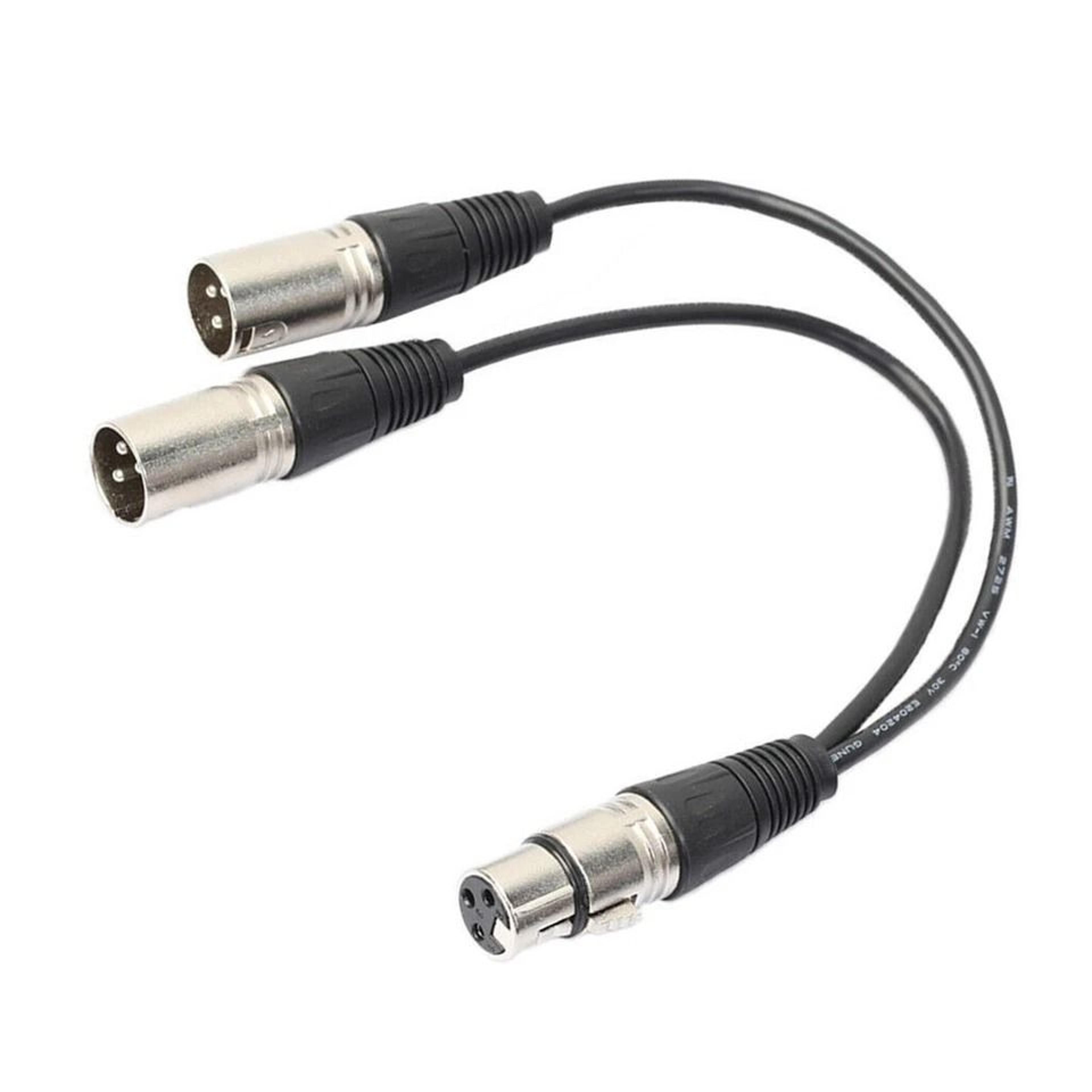 XLR Female To Dual Male Plug Y Splitter Cable Adapter For Microphone 7