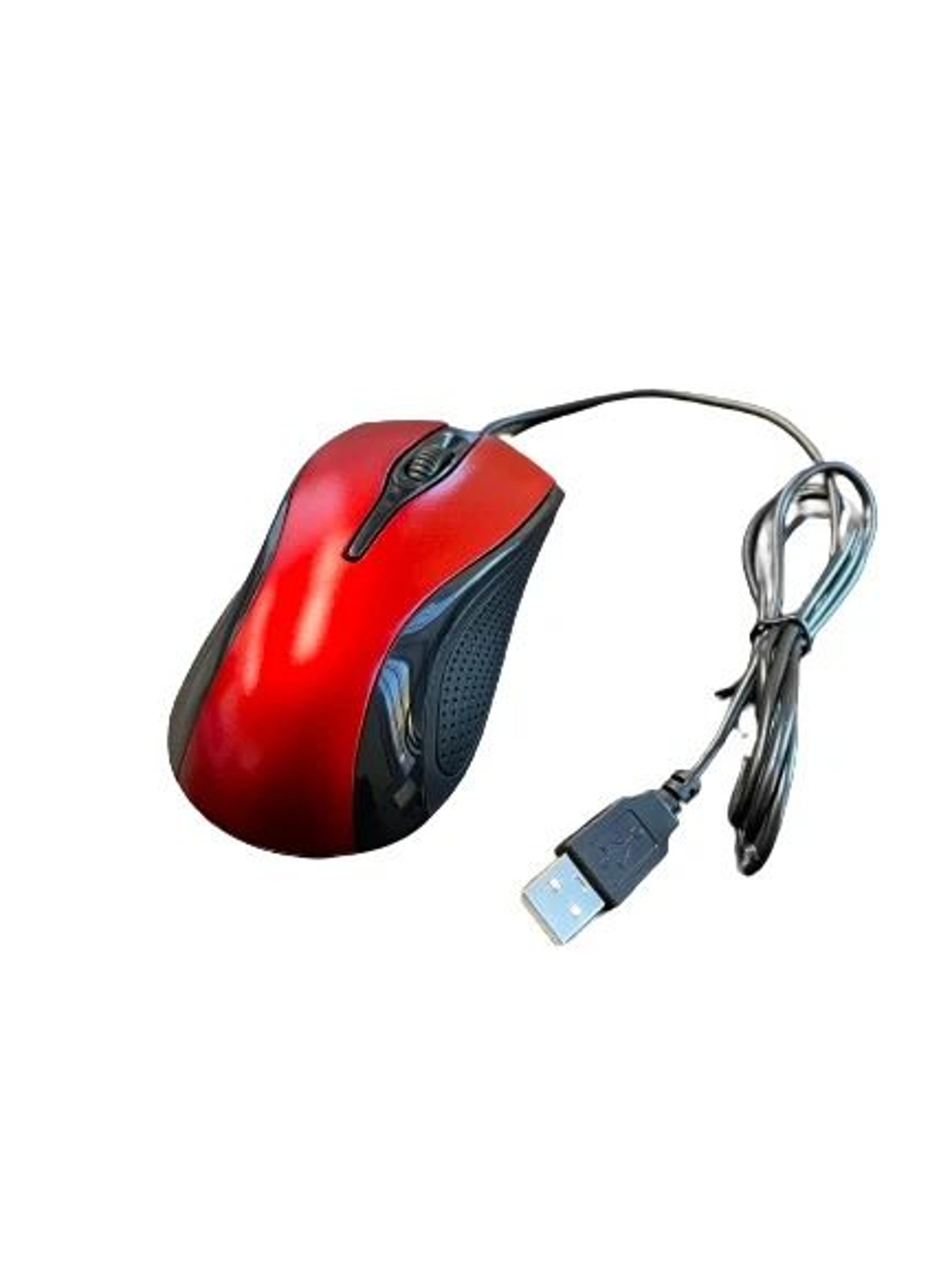 USB Optical Wired Mouse Red Ergonomic Design For PC Laptop Notebook  Desktop  Smooth Scroll  Silent 1