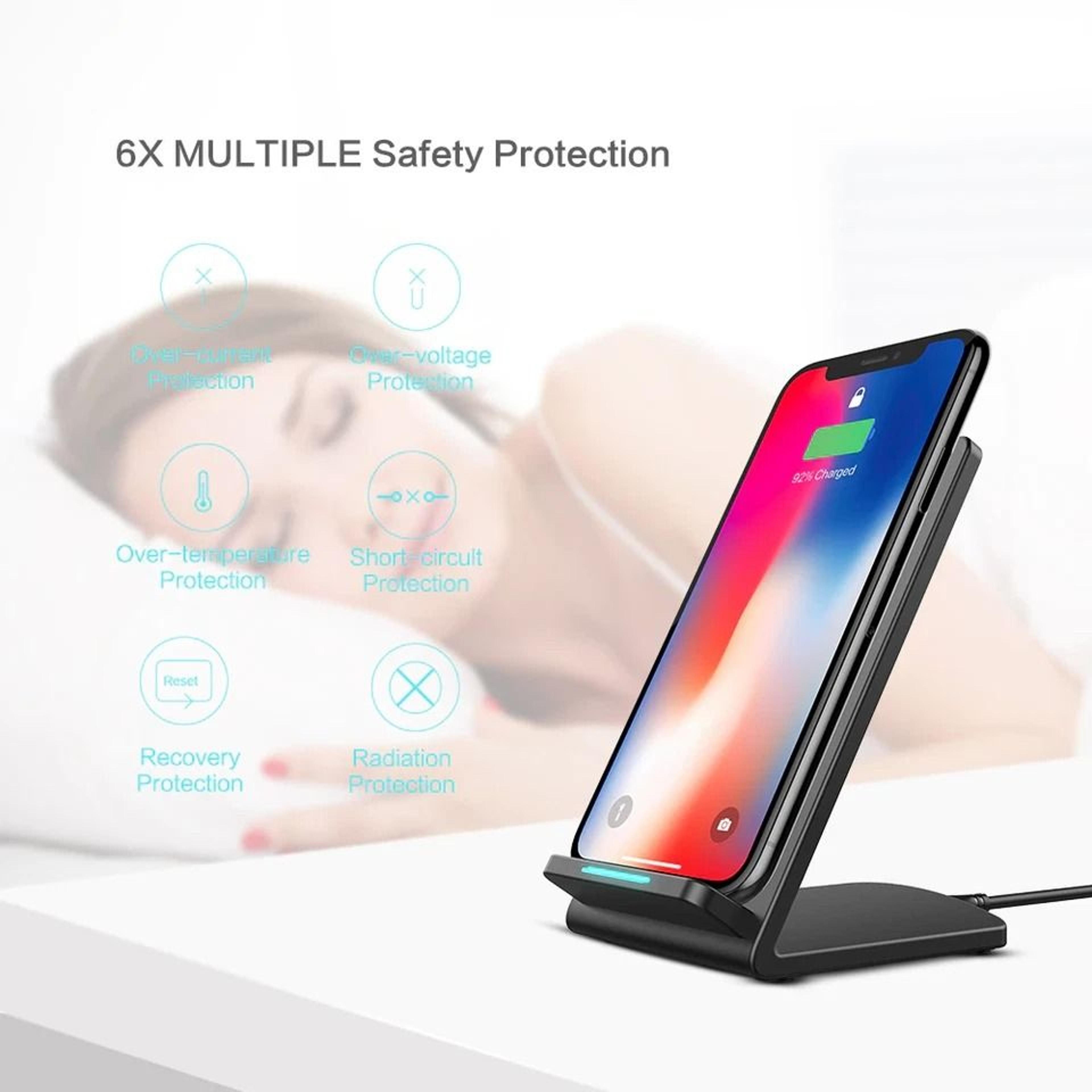 Wireless Fast Charger Pad Stand Dock For Samsung Galaxy And IPhone Fast Charging Ergonomic Design 9