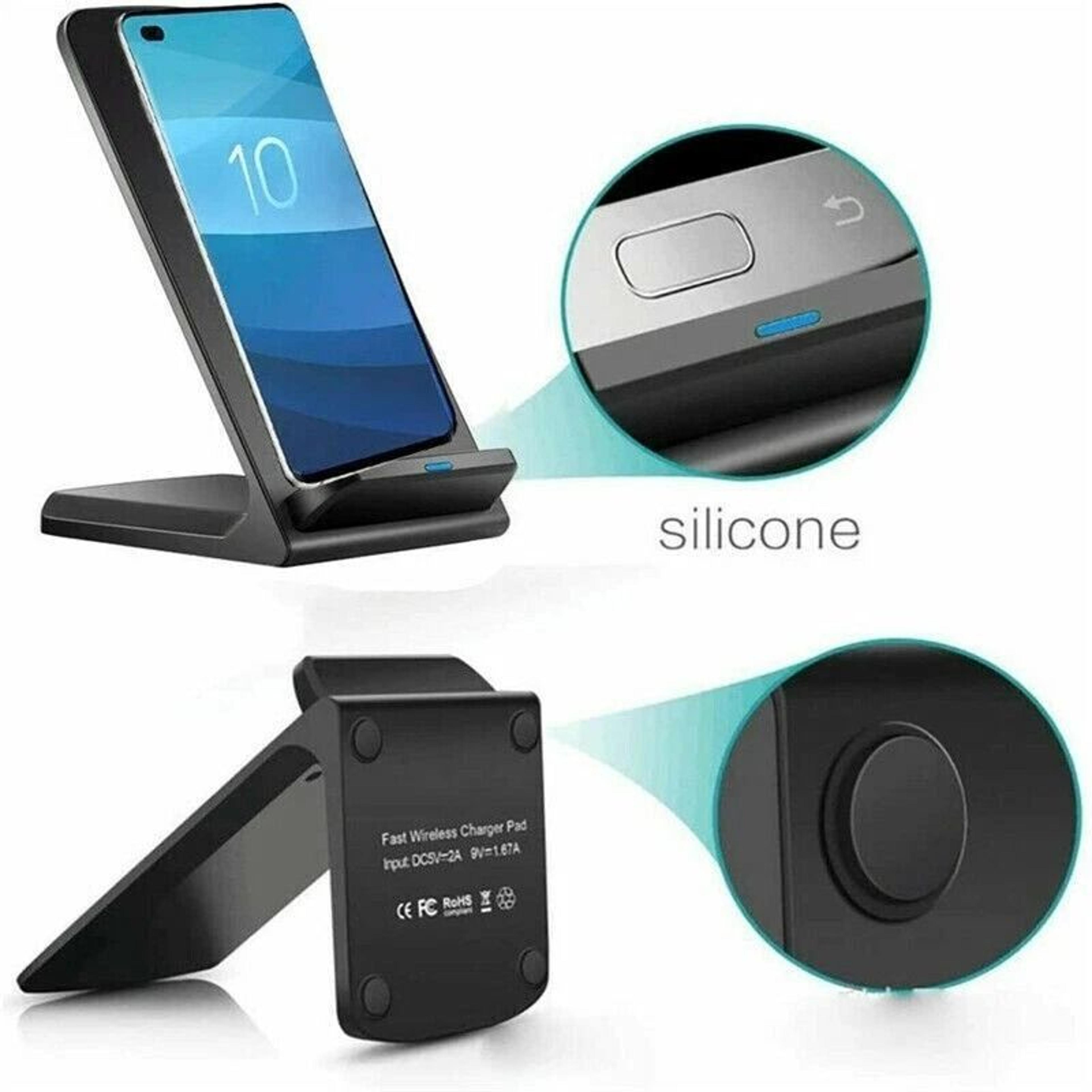 Wireless Fast Charger Pad Stand Dock For Samsung Galaxy And IPhone Fast Charging Ergonomic Design 4