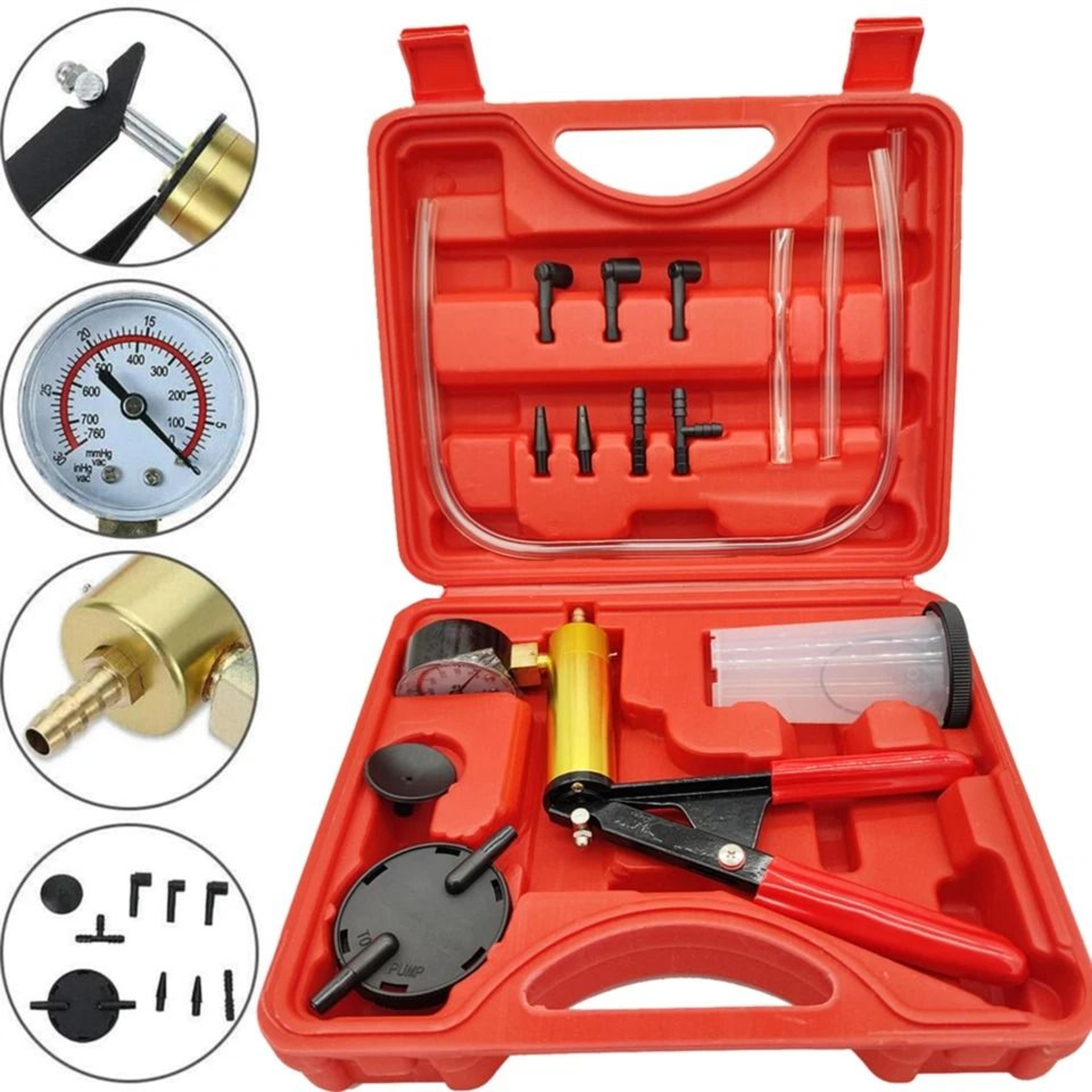Handheld Vacuum Pressure Pump Brake Fluid Bleeder Kit Complete Car Truck  Motorcycle Maintenance To 3