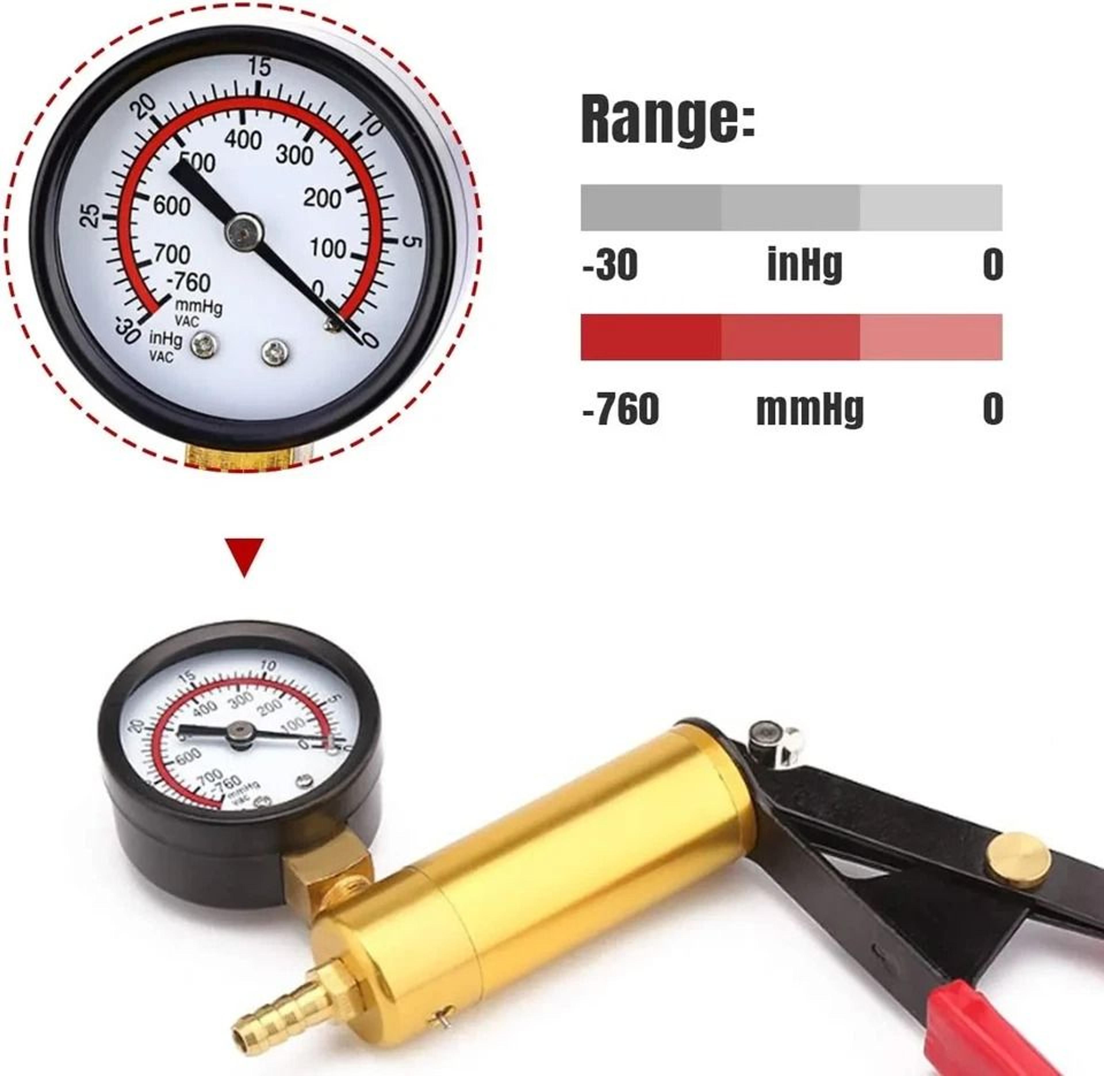 Handheld Vacuum Pressure Pump Brake Fluid Bleeder Kit Complete Car Truck  Motorcycle Maintenance To 6
