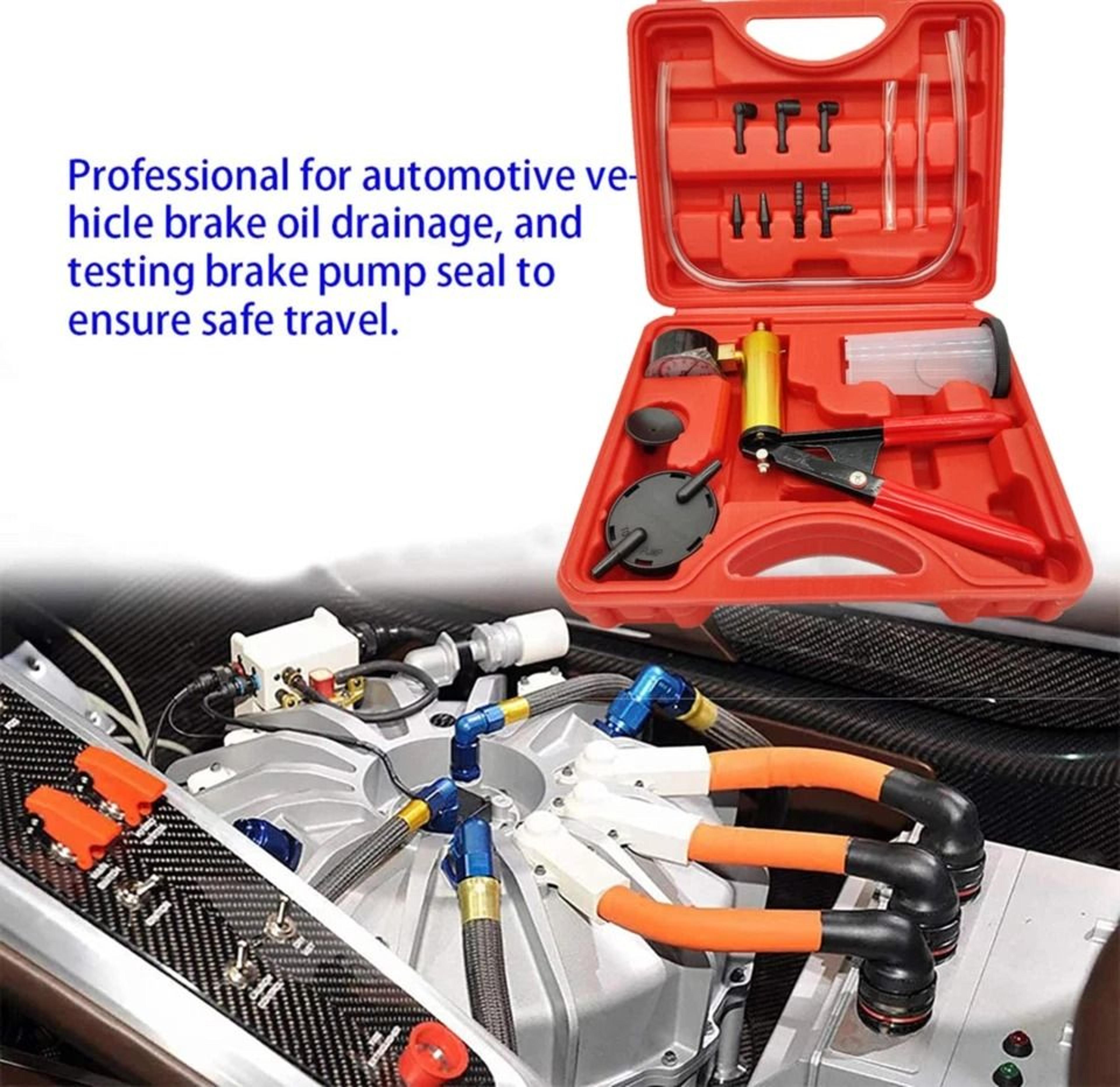 Handheld Vacuum Pressure Pump Brake Fluid Bleeder Kit Complete Car Truck  Motorcycle Maintenance To 7