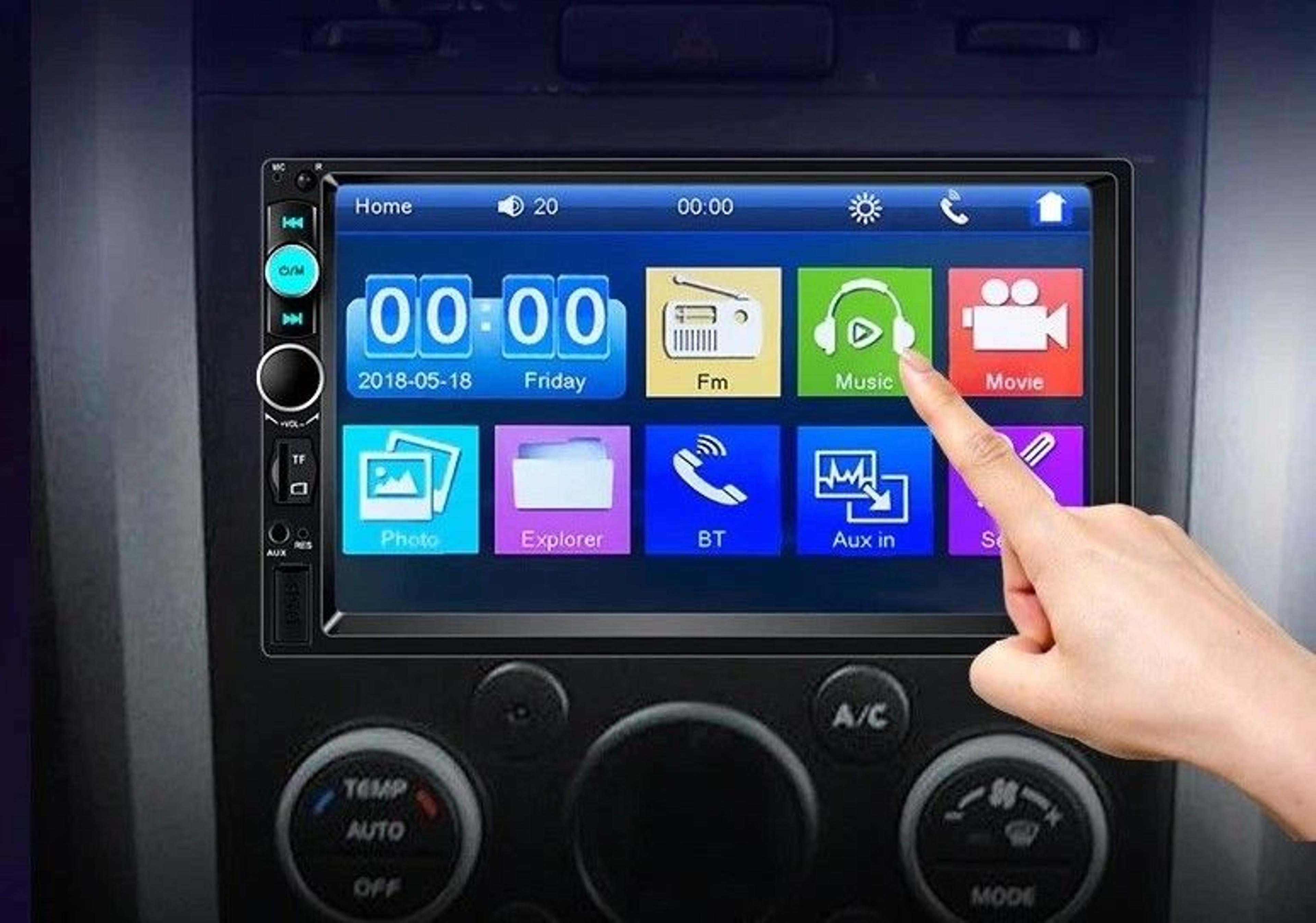 din car mp player bluetooth touch screen stereo radio with rear camera & hands-free calling
