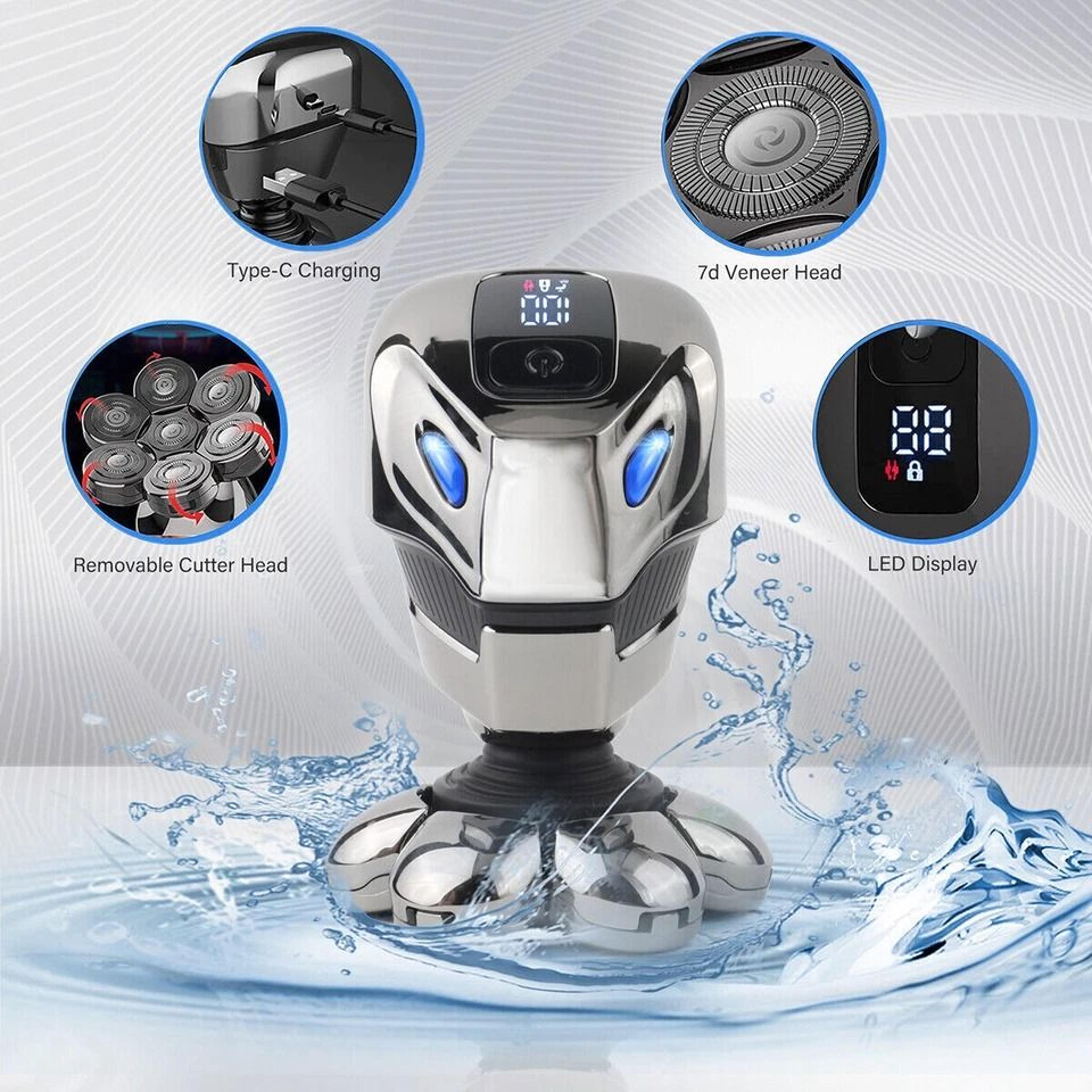 Premium Head Cordless Electric Head Shaver  Grooming Kit For Men 2
