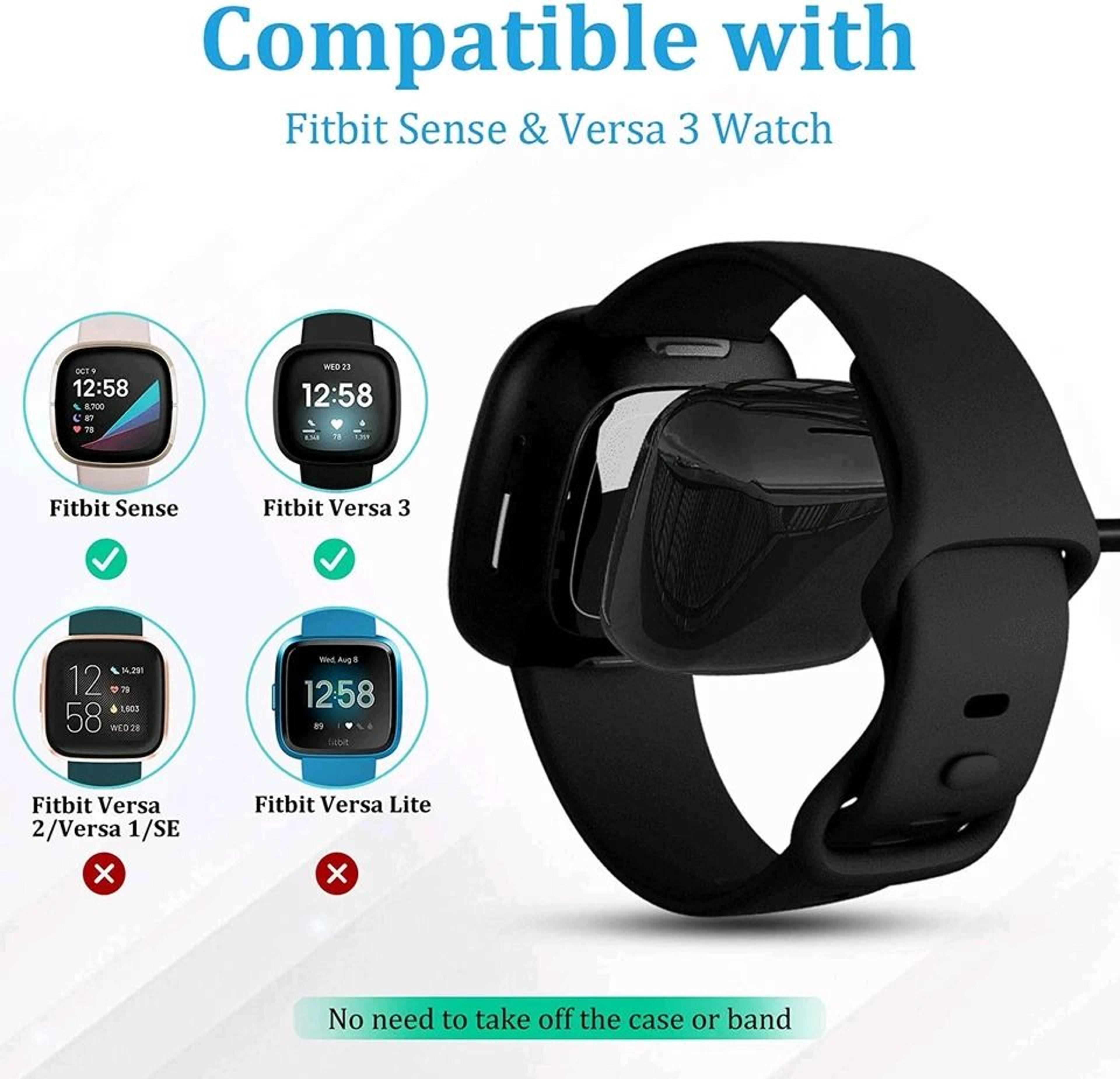 Wireless Charger For Fitbit Sense And Versa Fast USB Charging Dock Cable 2