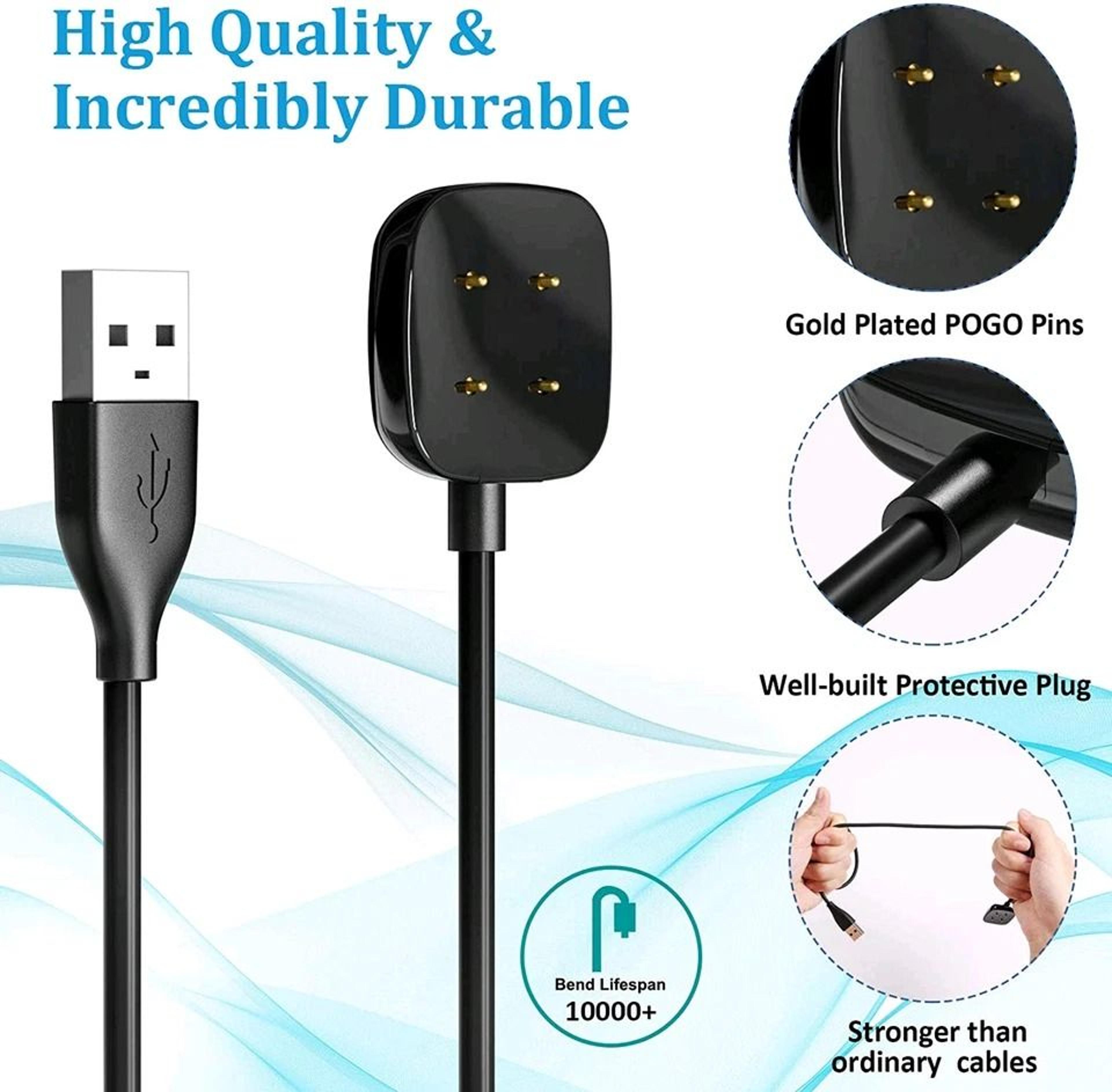 Wireless Charger For Fitbit Sense And Versa Fast USB Charging Dock Cable 5