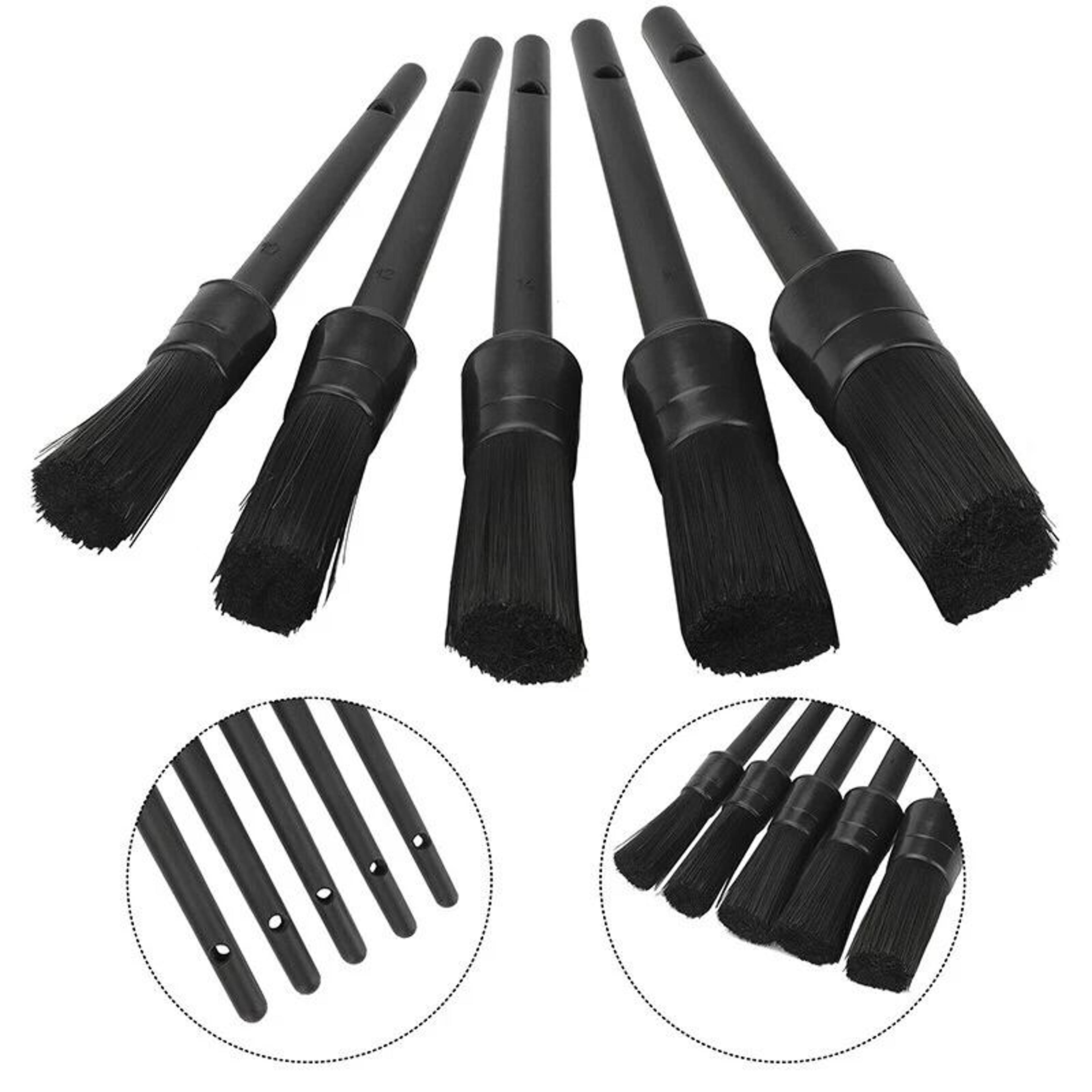 boar hair car detailing brush kit premium auto interior & wheel cleaner set