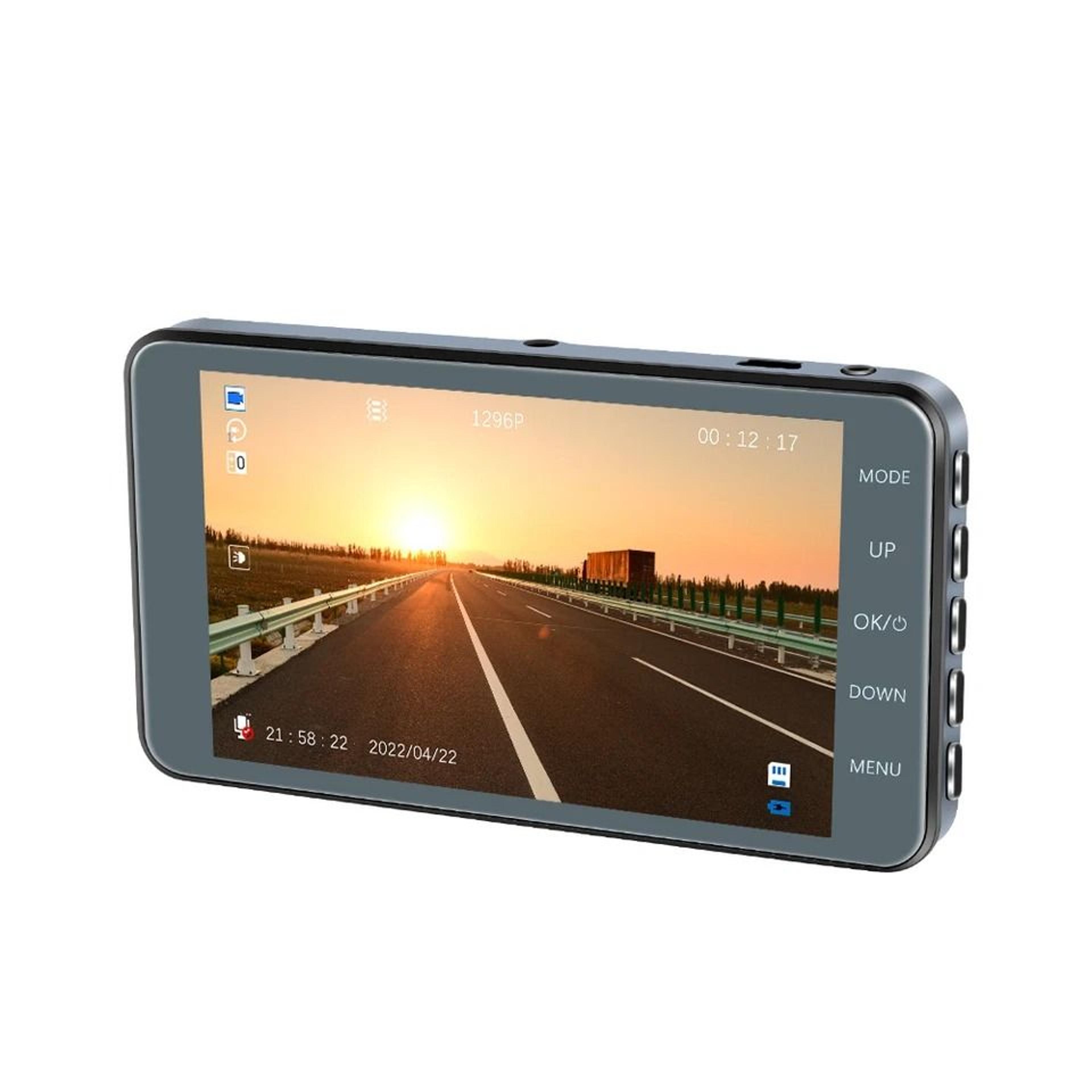 touch screen dual lens dash cam with front and rear camera for car dvr recording