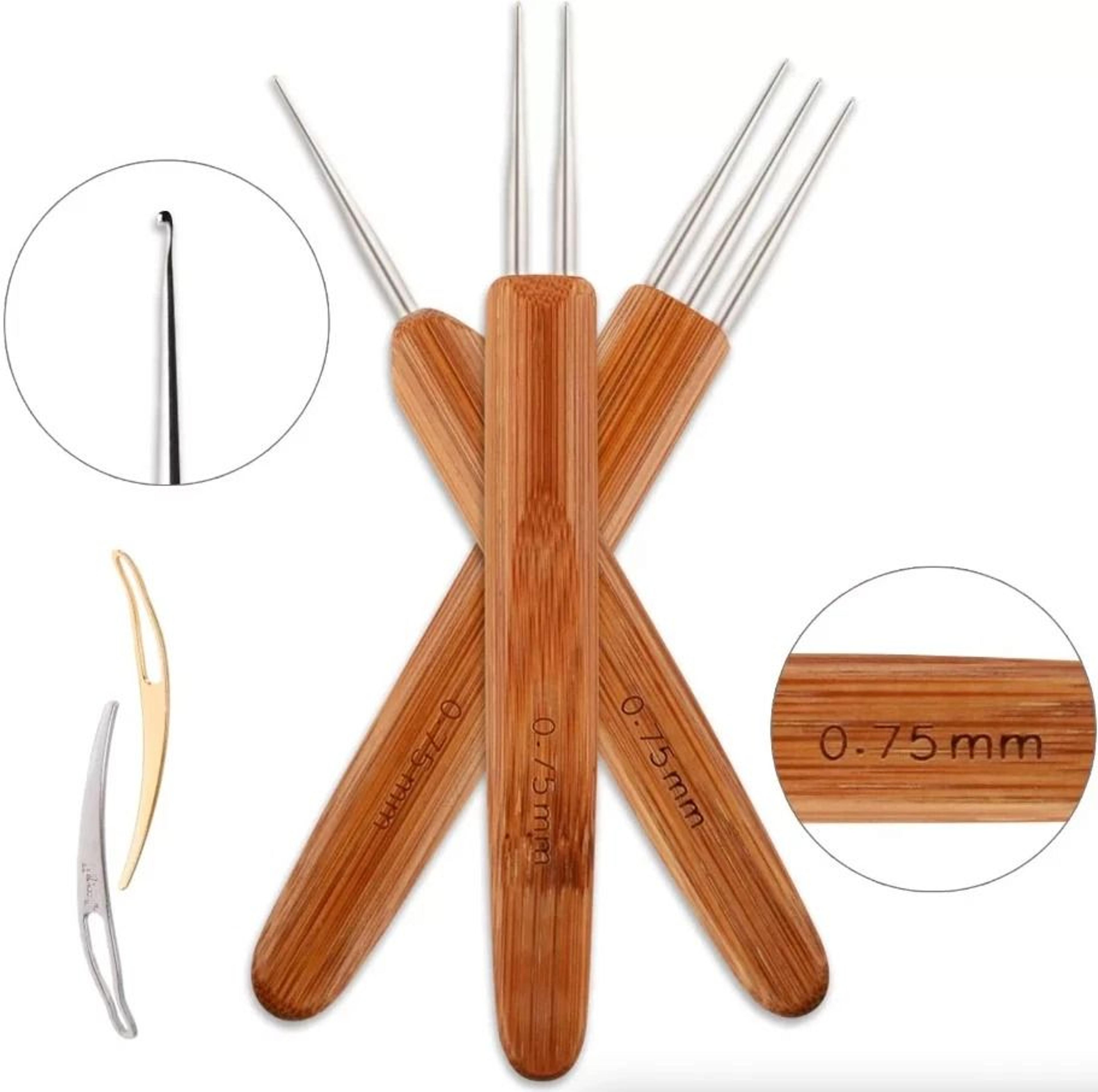 bamboo handle crochet needle set for dreadlock & hair braiding durable diy tool