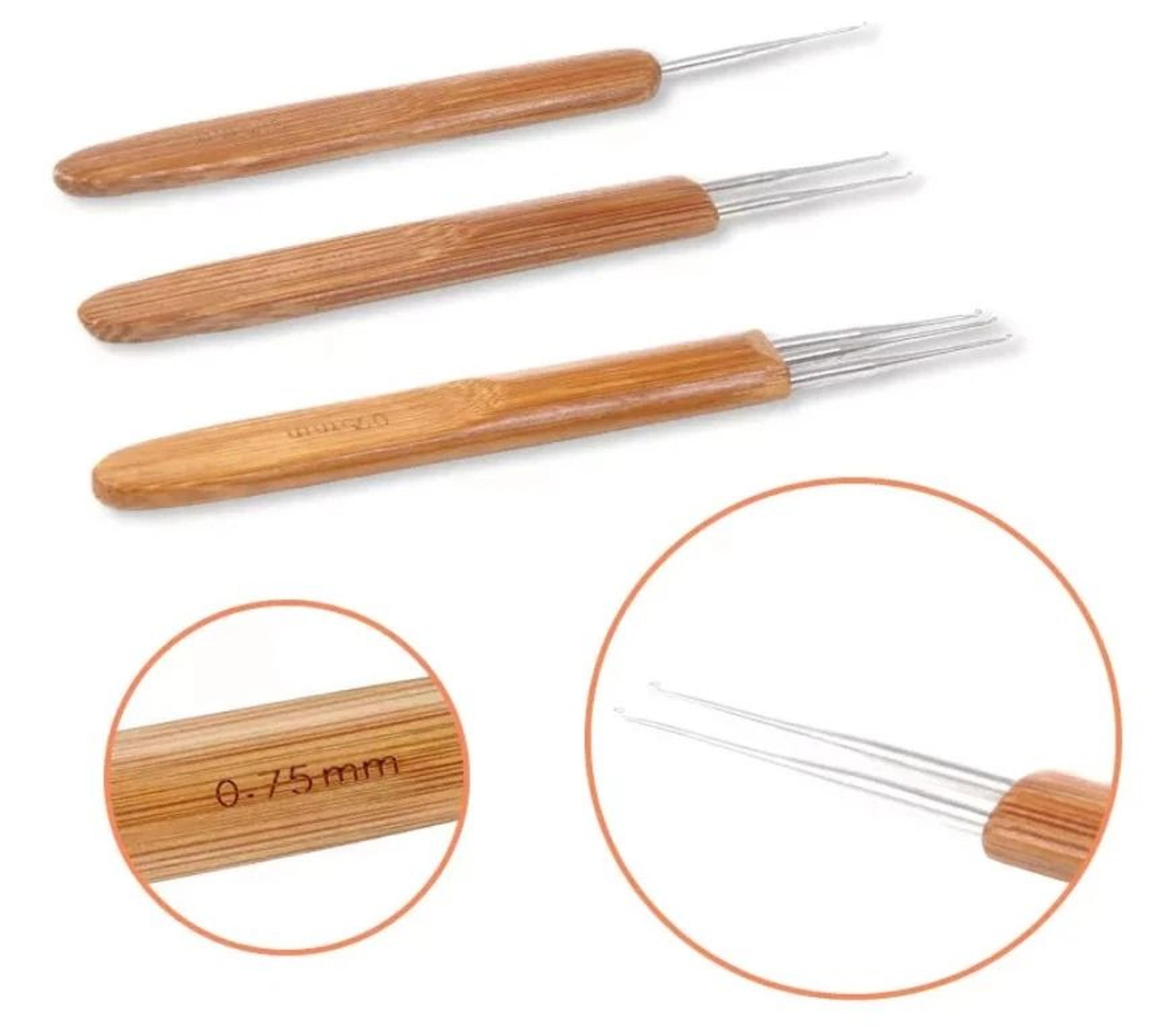 Bamboo Handle Crochet Needle Set For Dreadlock  Hair Braiding Durable DIY Tool 9