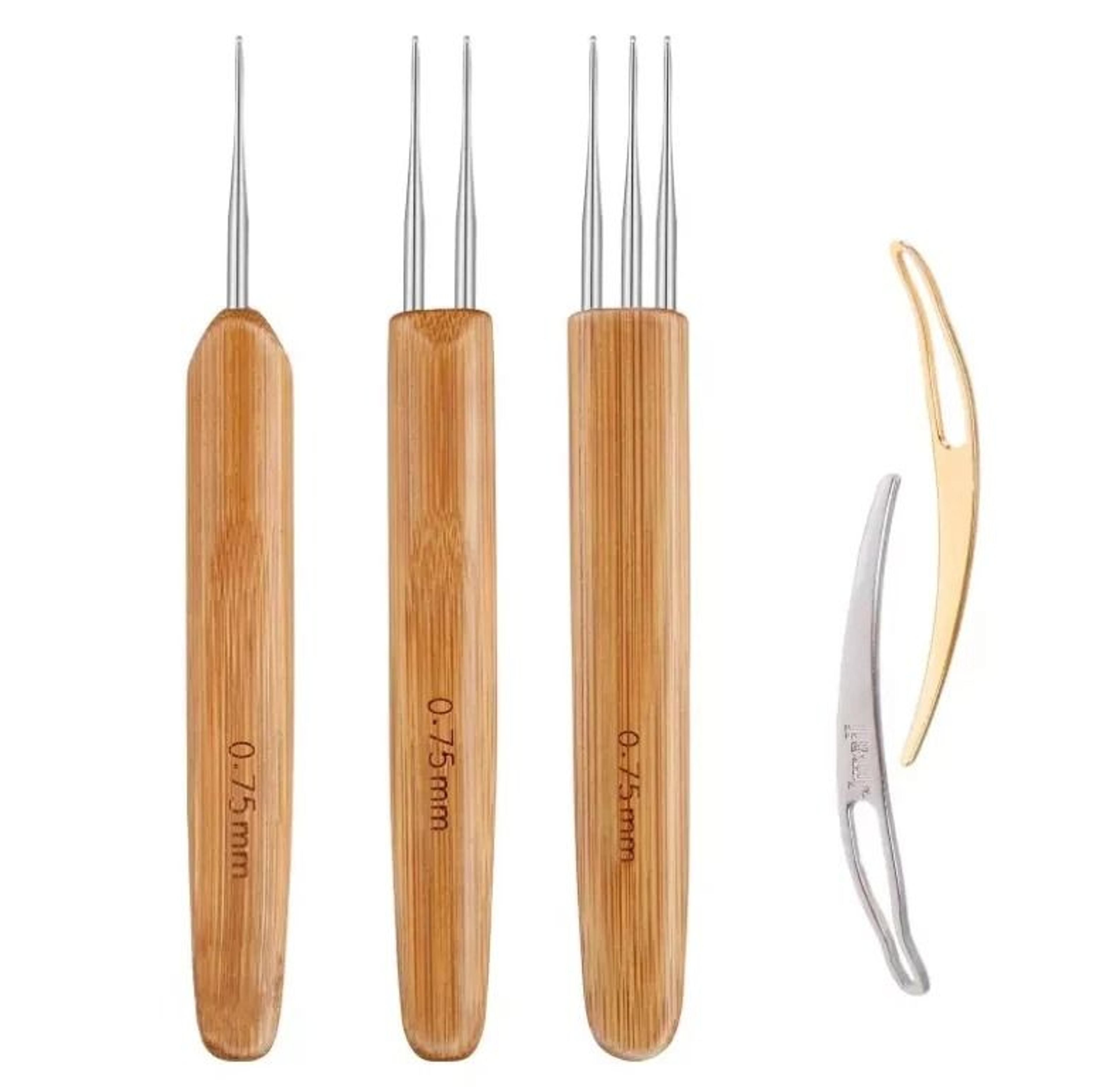 Bamboo Handle Crochet Needle Set For Dreadlock  Hair Braiding Durable DIY Tool 10