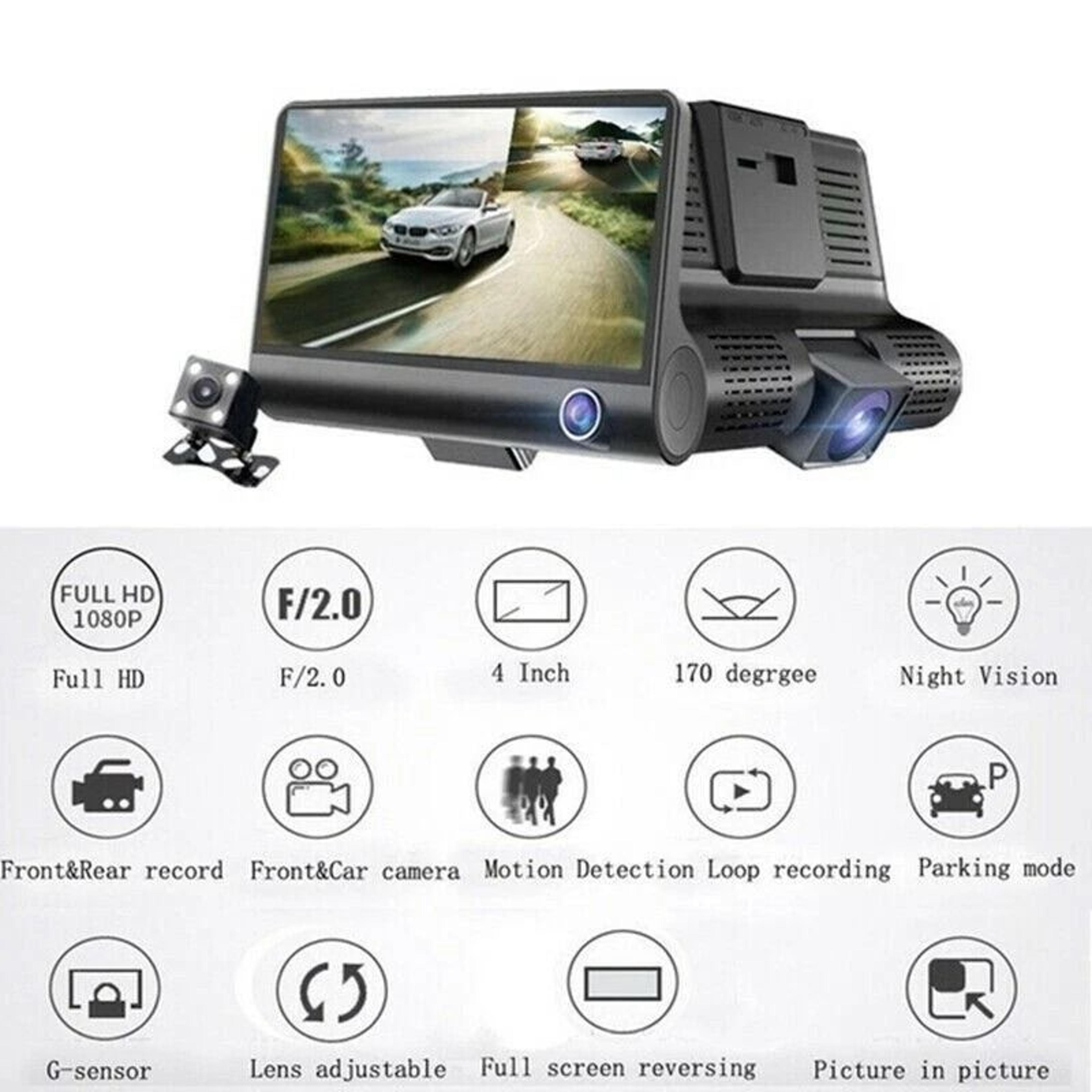 Dual Lens HD Car DVR Dash Cam With GSensor And Rearview Video Recorder 7