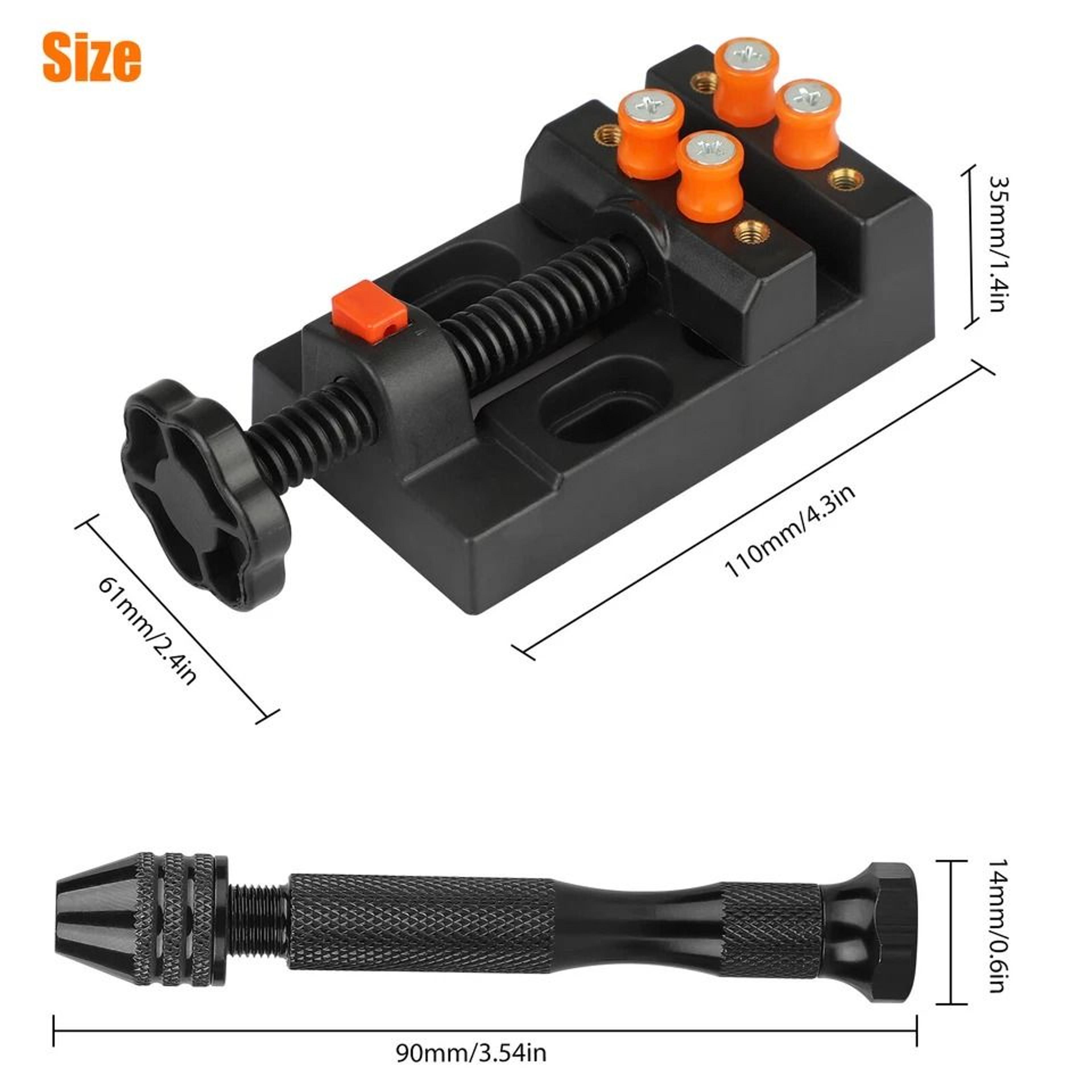Mini Micro Hand Drill Bits Set With Manual Pin Vise And Keyless Chuck For Precise Rotary Work 7
