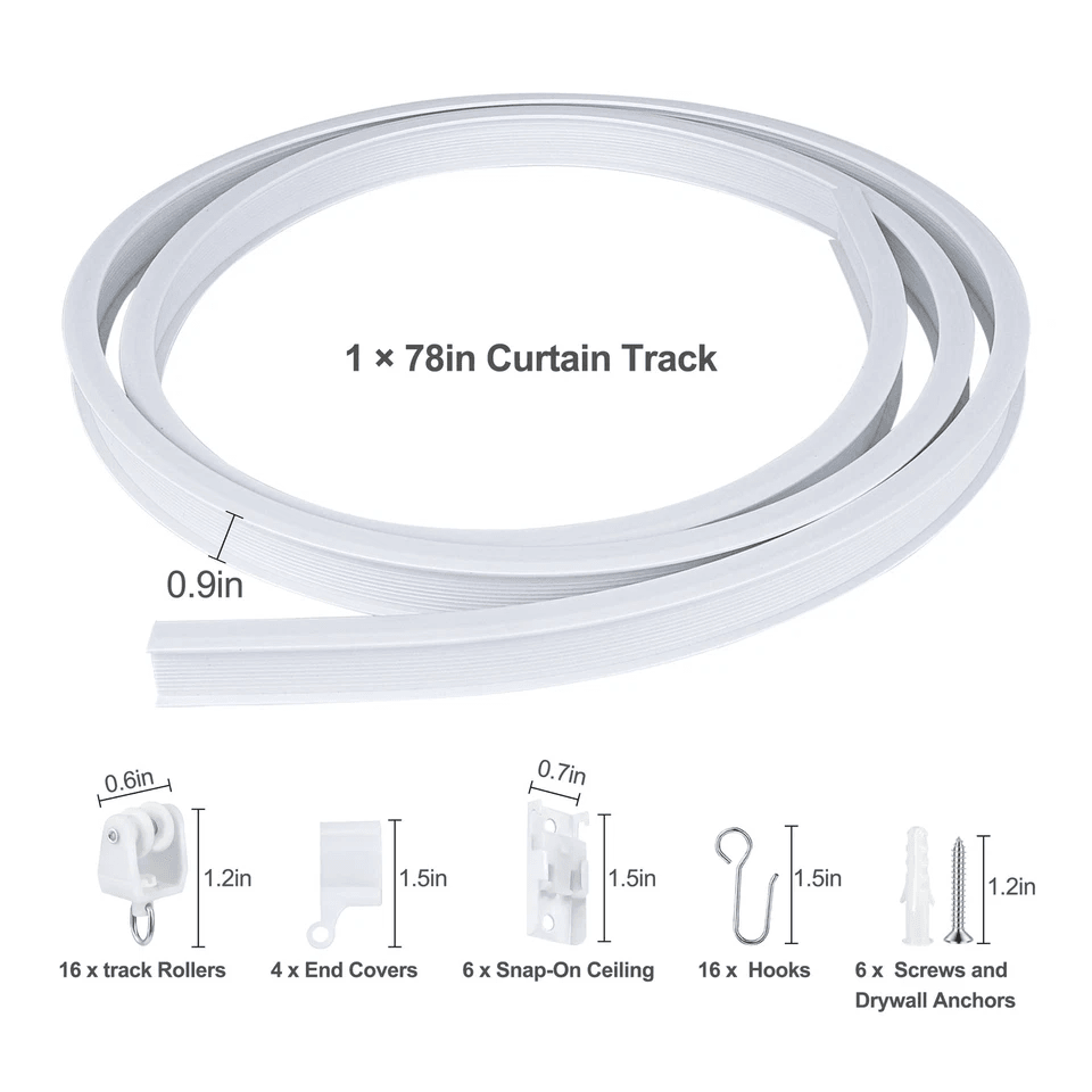 Flexible Ceiling Curtain Track System With Hooks And Brackets 6