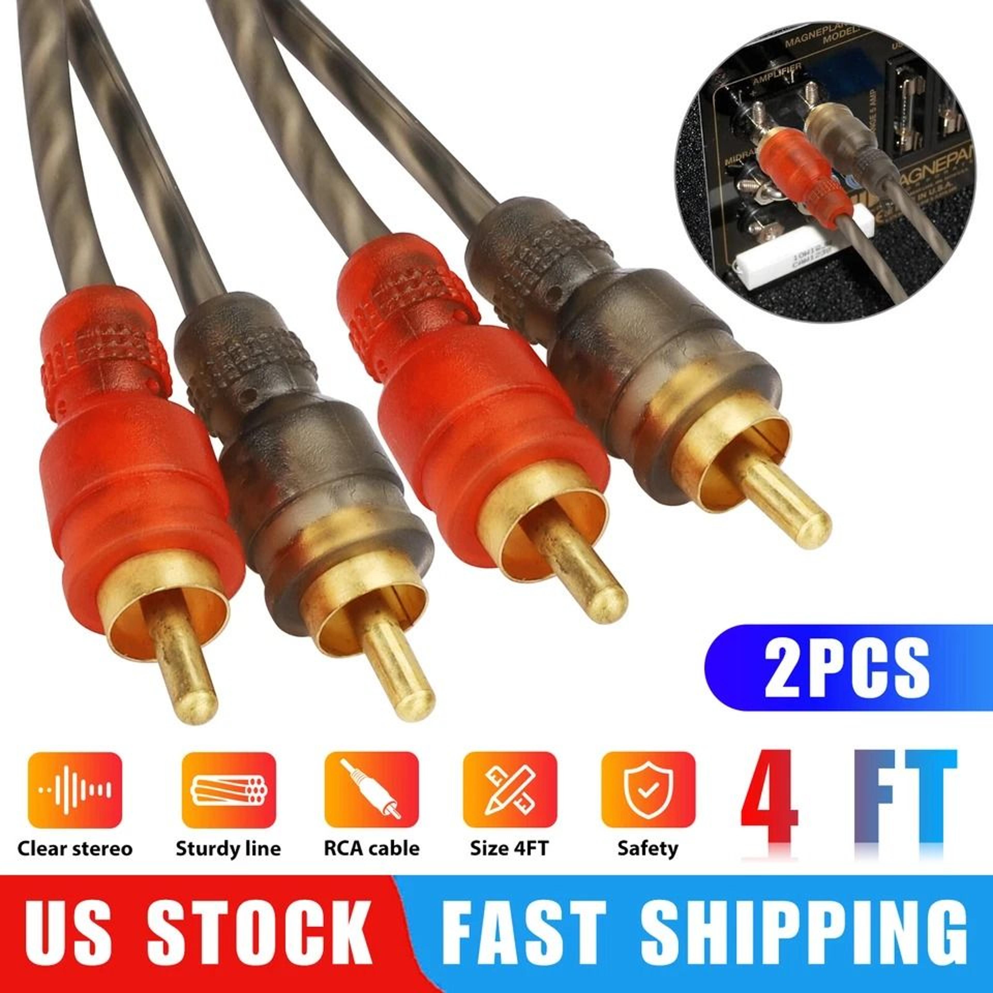 Premium Car Audio RCA Cables Channel Shielded Twisted Pair Amp Interconnect Wires 1