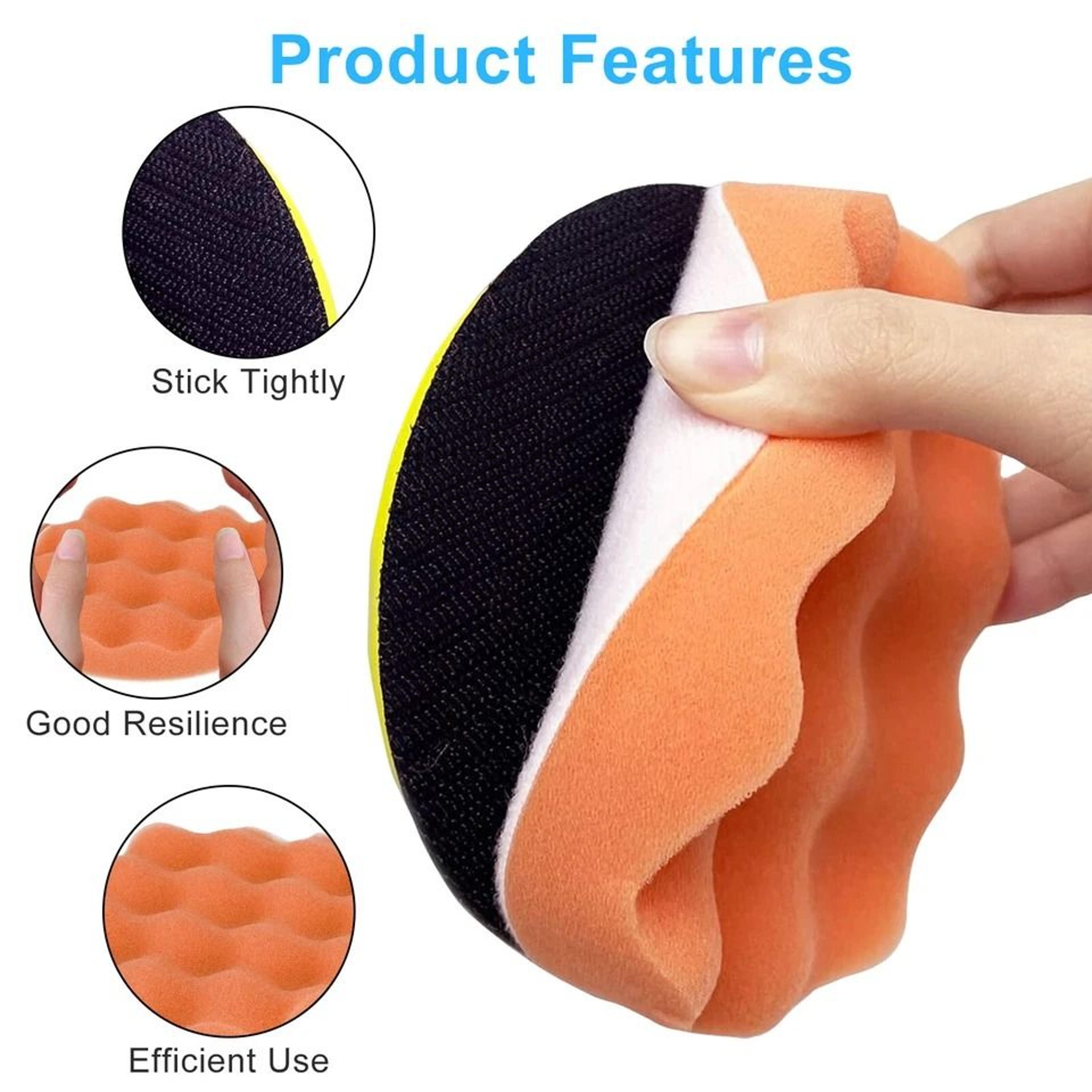 Car Buffing Pads Polishing Sponge Waxing Foam Polisher Kit For Drill PaintSafe Pads 1