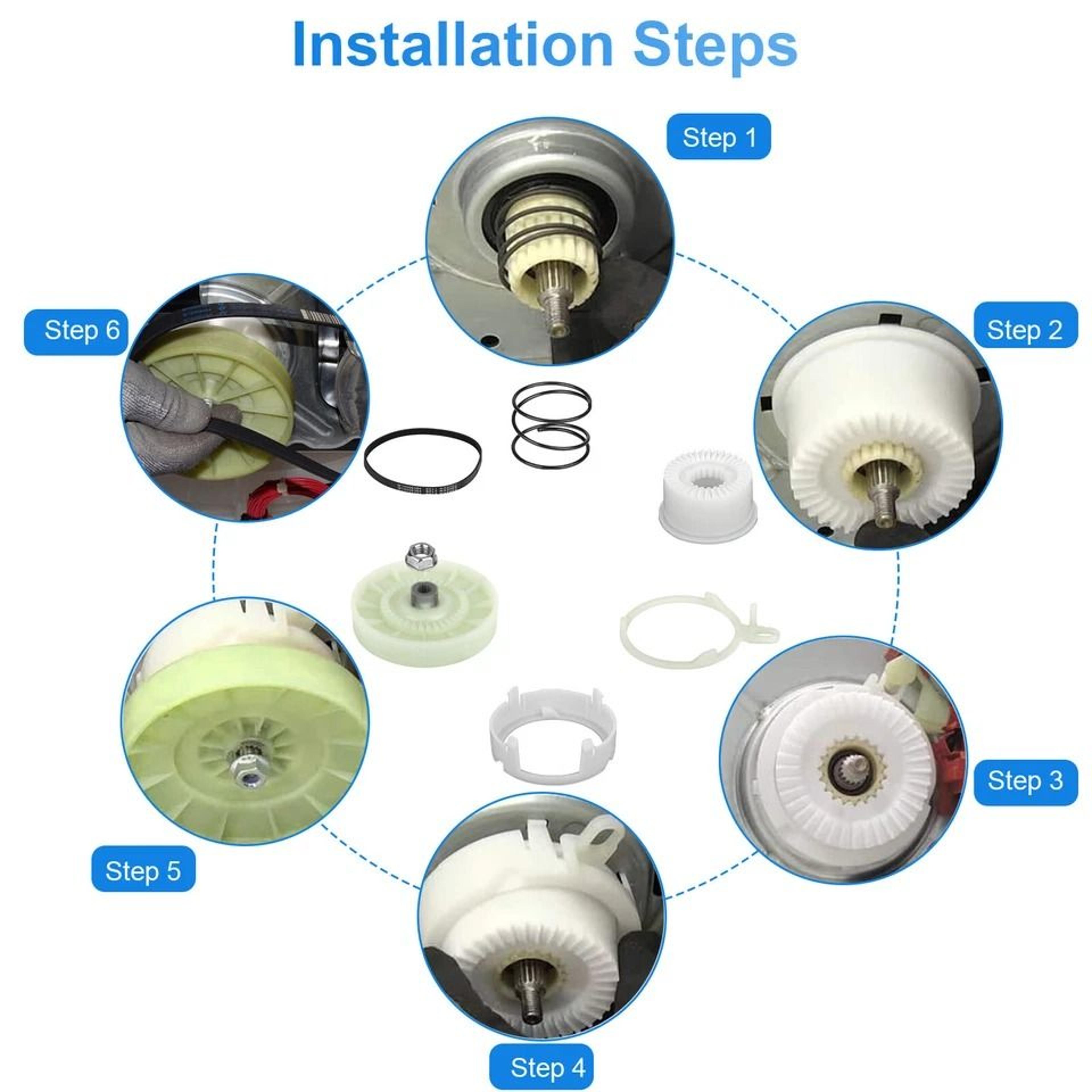 Washer Pulley Clutch Kit  Drive Belt For Whirlpool Reliable Washer Repair Kit 4
